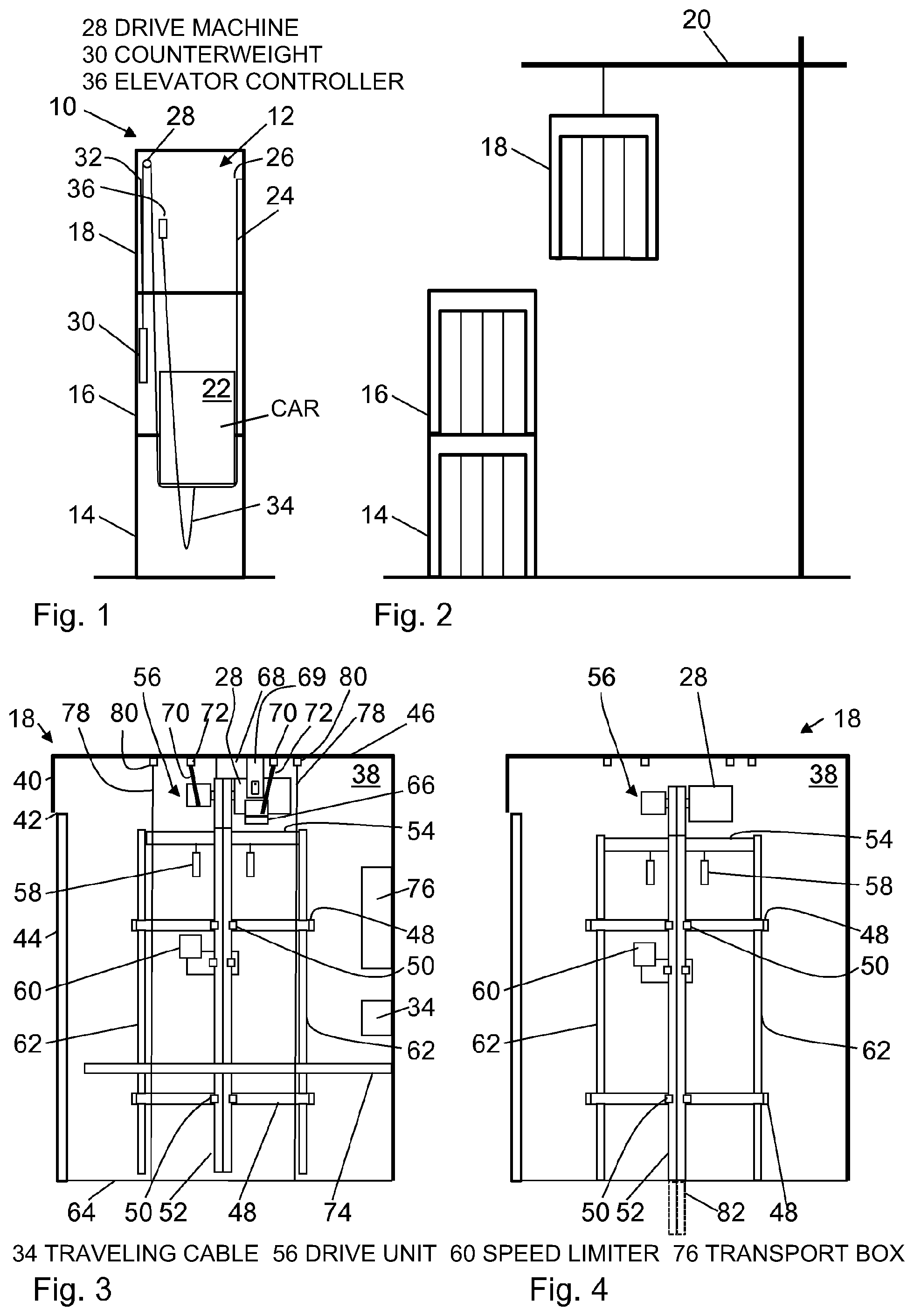 Patent US12448248 — Top module and method for closing off an elevator shaft of an elevator system — Figure 1