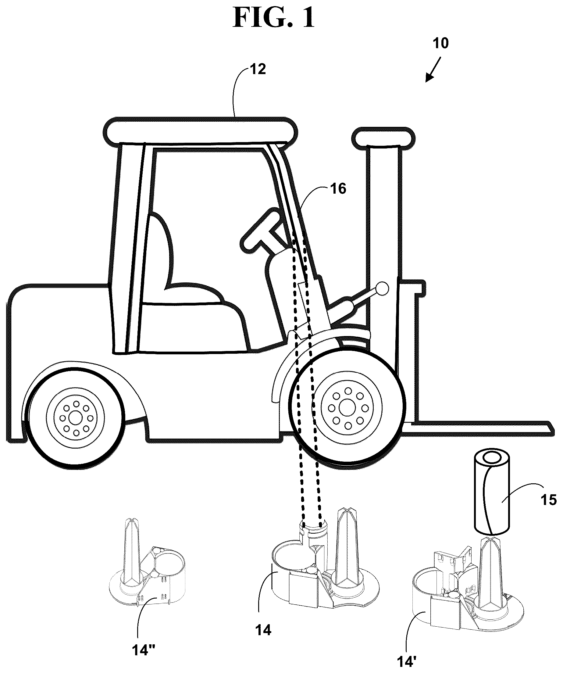 Patent US12448261 — Fork lift tool holder apparatus — Figure 1