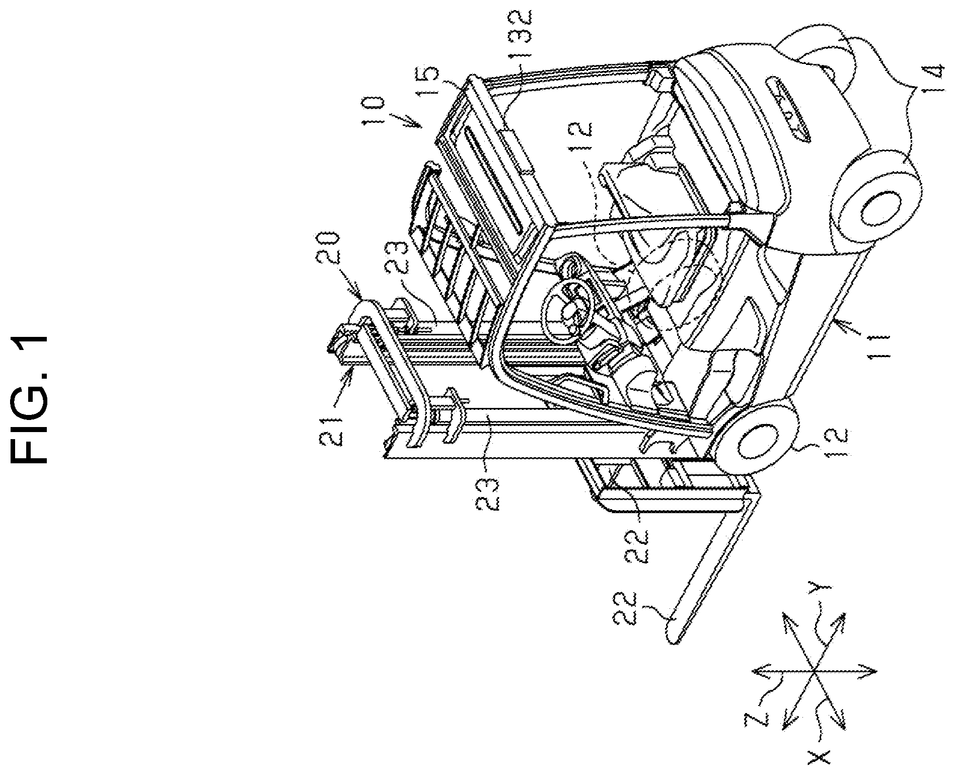 Patent US12448264 Figure 1 – Engine-type industrial vehicle