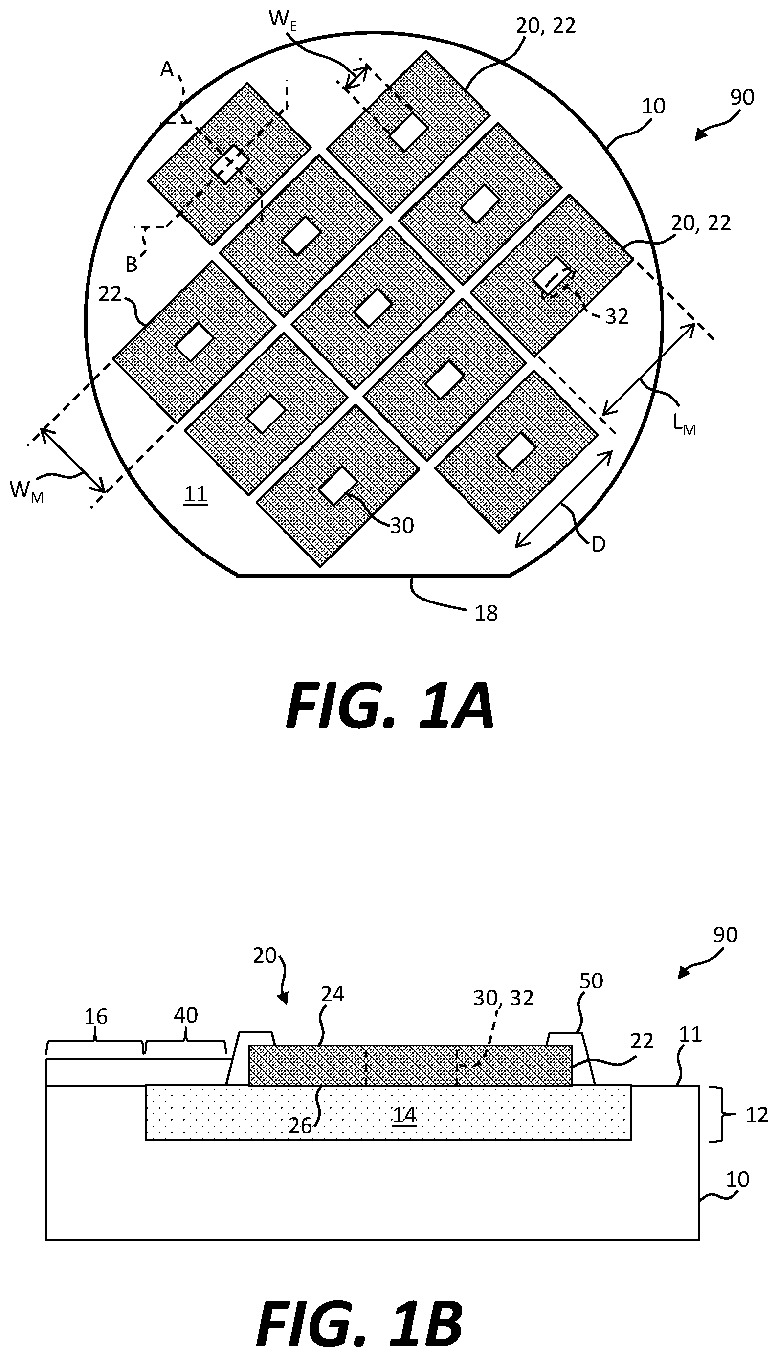 Patent US12448283 — Micro-device structures with etch holes — Figure 1