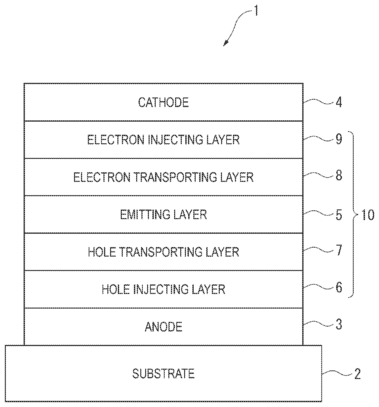 Patent US12448353 — Compound, material for organic electroluminescent element, organic electroluminescent element, and electronic device — Figure 1