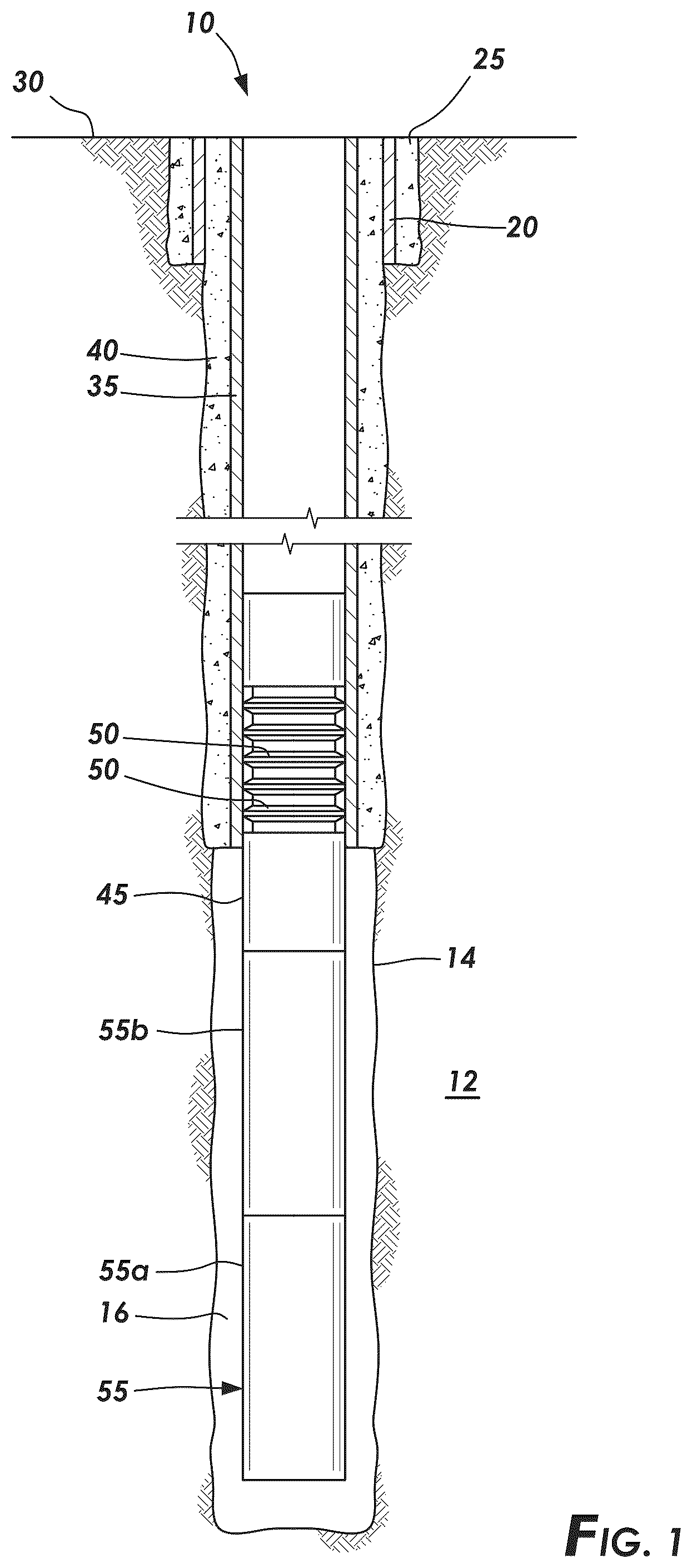 Patent US12448559 — Puddle job with delayed setting of resin via a polymerization reaction with an activator — Figure 1