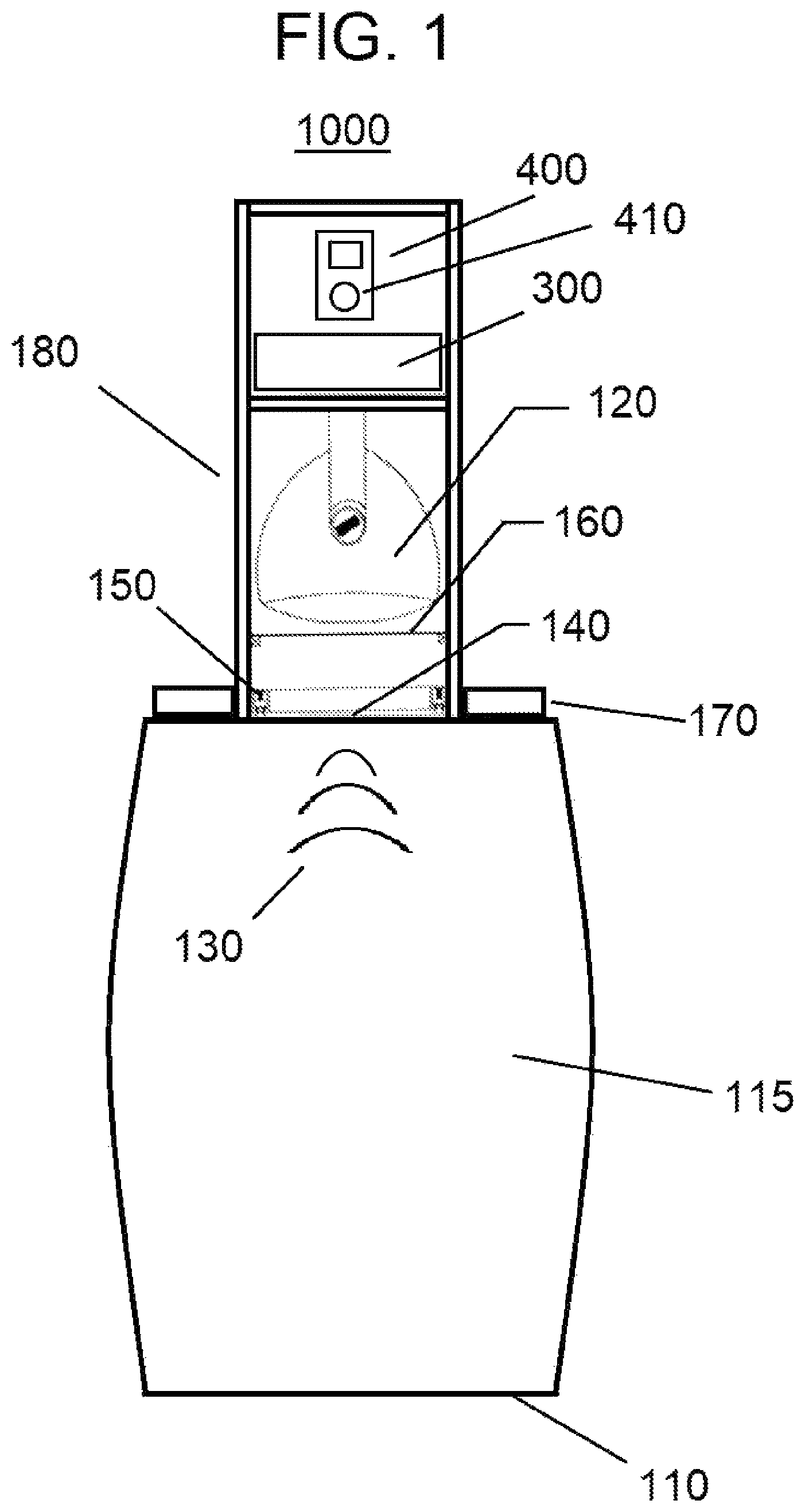Patent US12448593 — Sonic infusion of alcohol — Figure 1