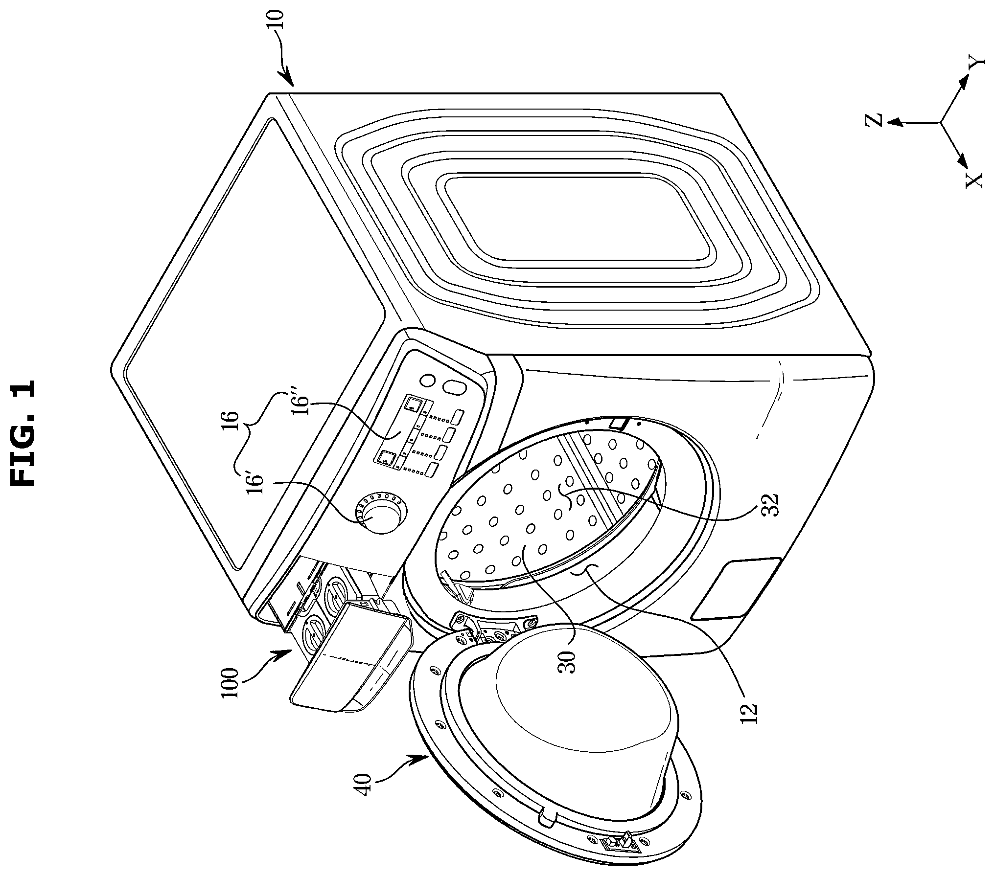 Patent US12448719 — Washing machine — Figure 1