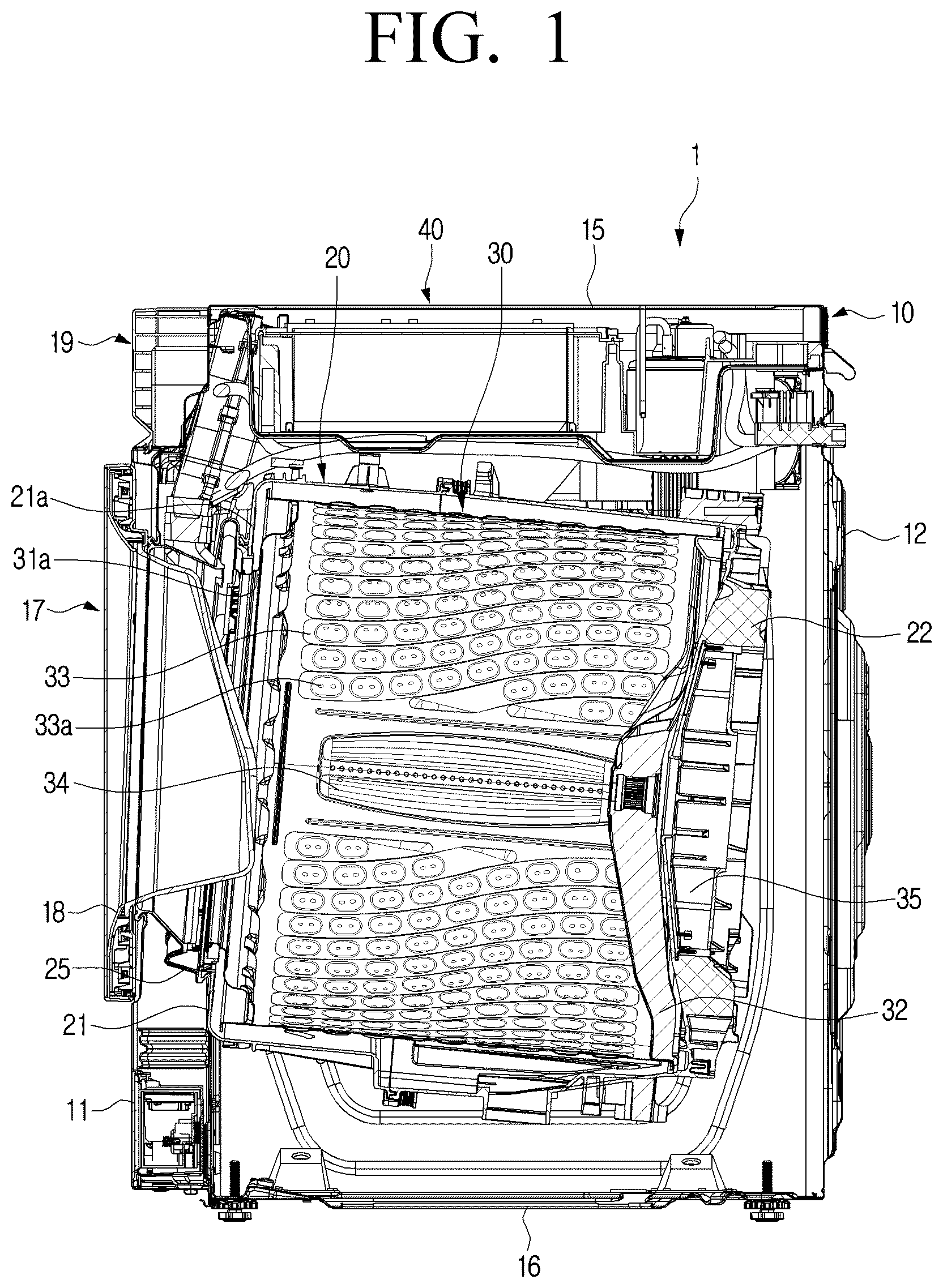 Patent US12448723 — Washing machine with dryer — Figure 1