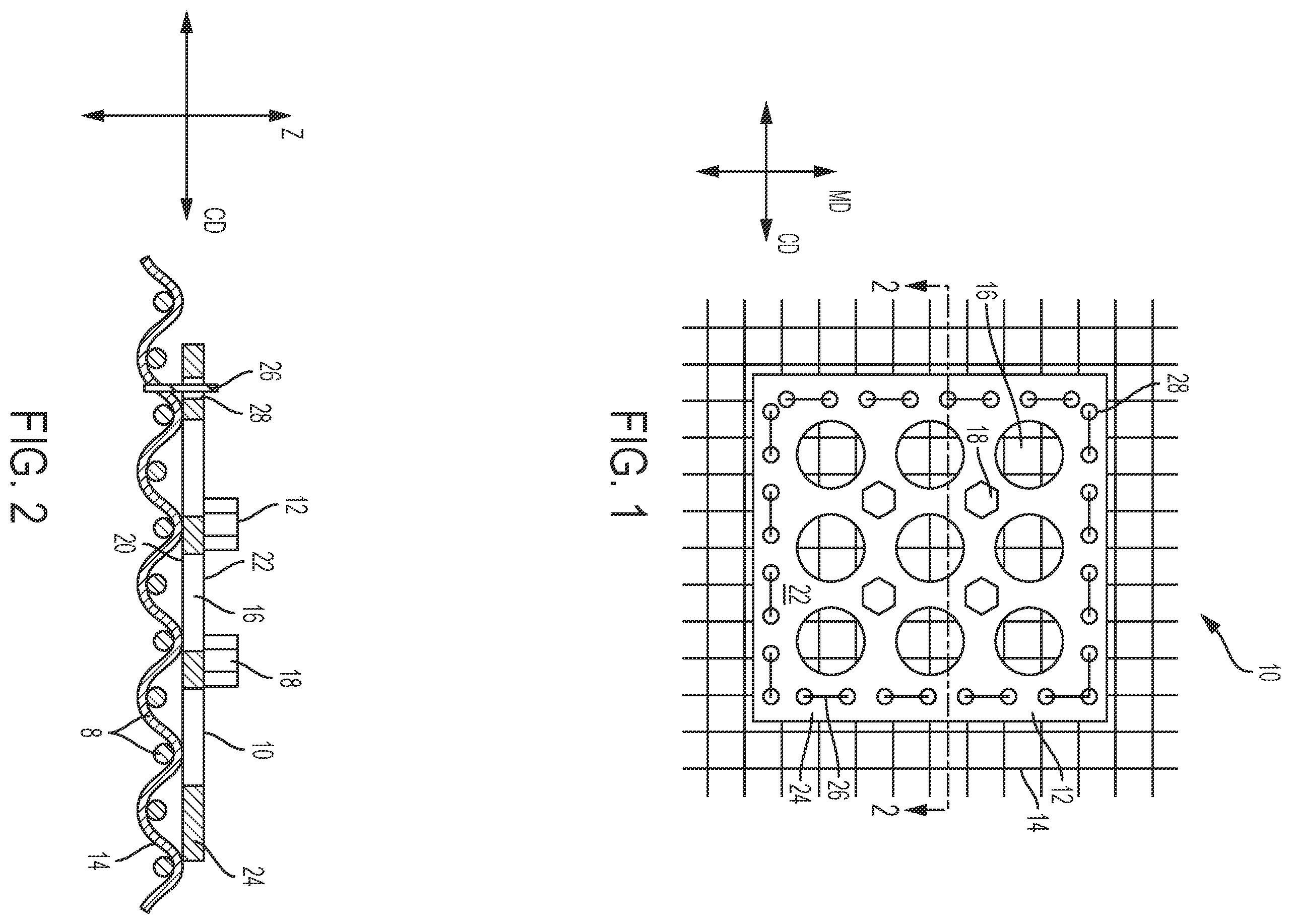 Patent US12448732 Figure 1 – Deflecting member for making fibrous structures