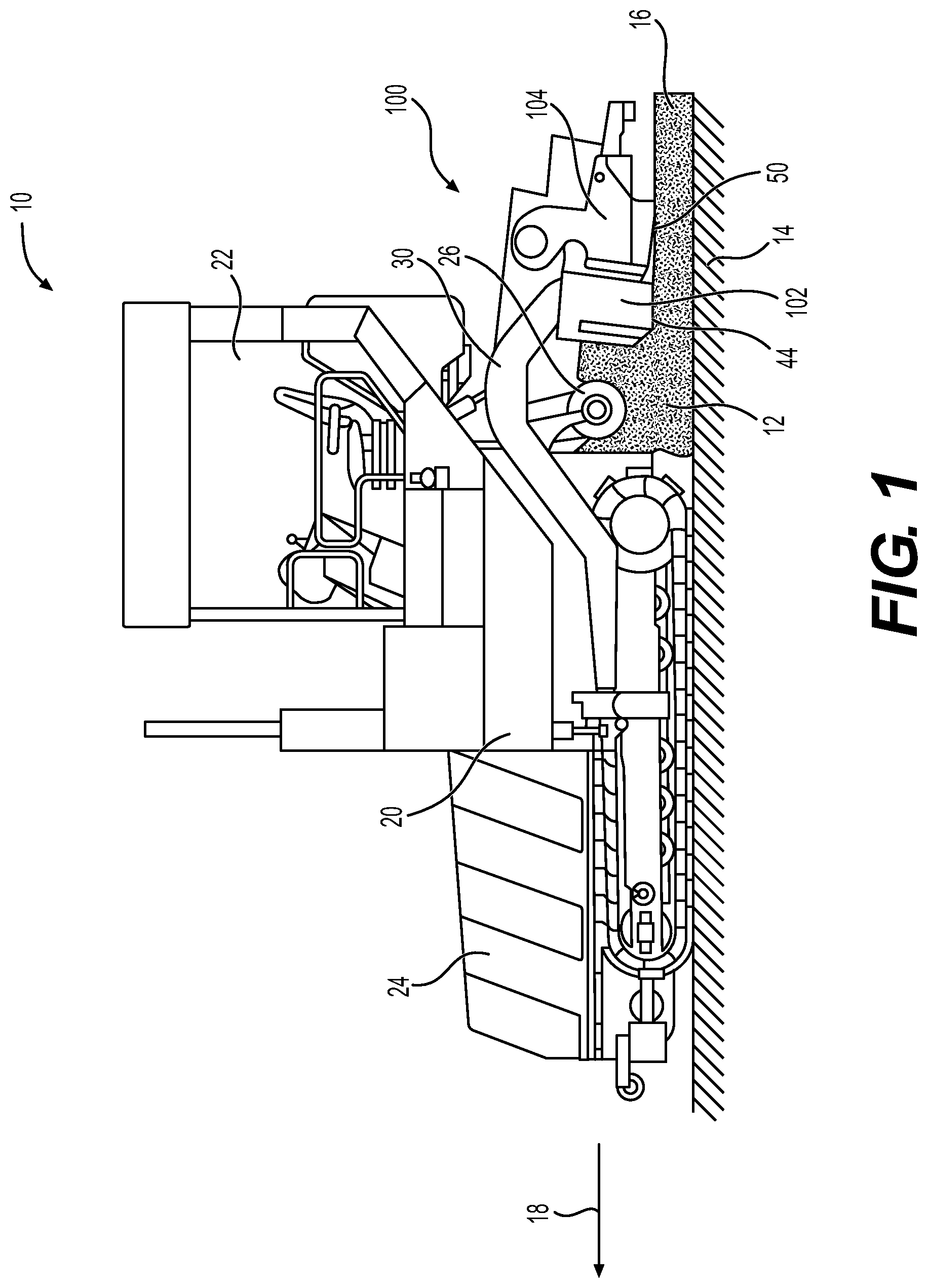 Patent US12448740 — Stepped deflector for a screed assembly — Figure 1