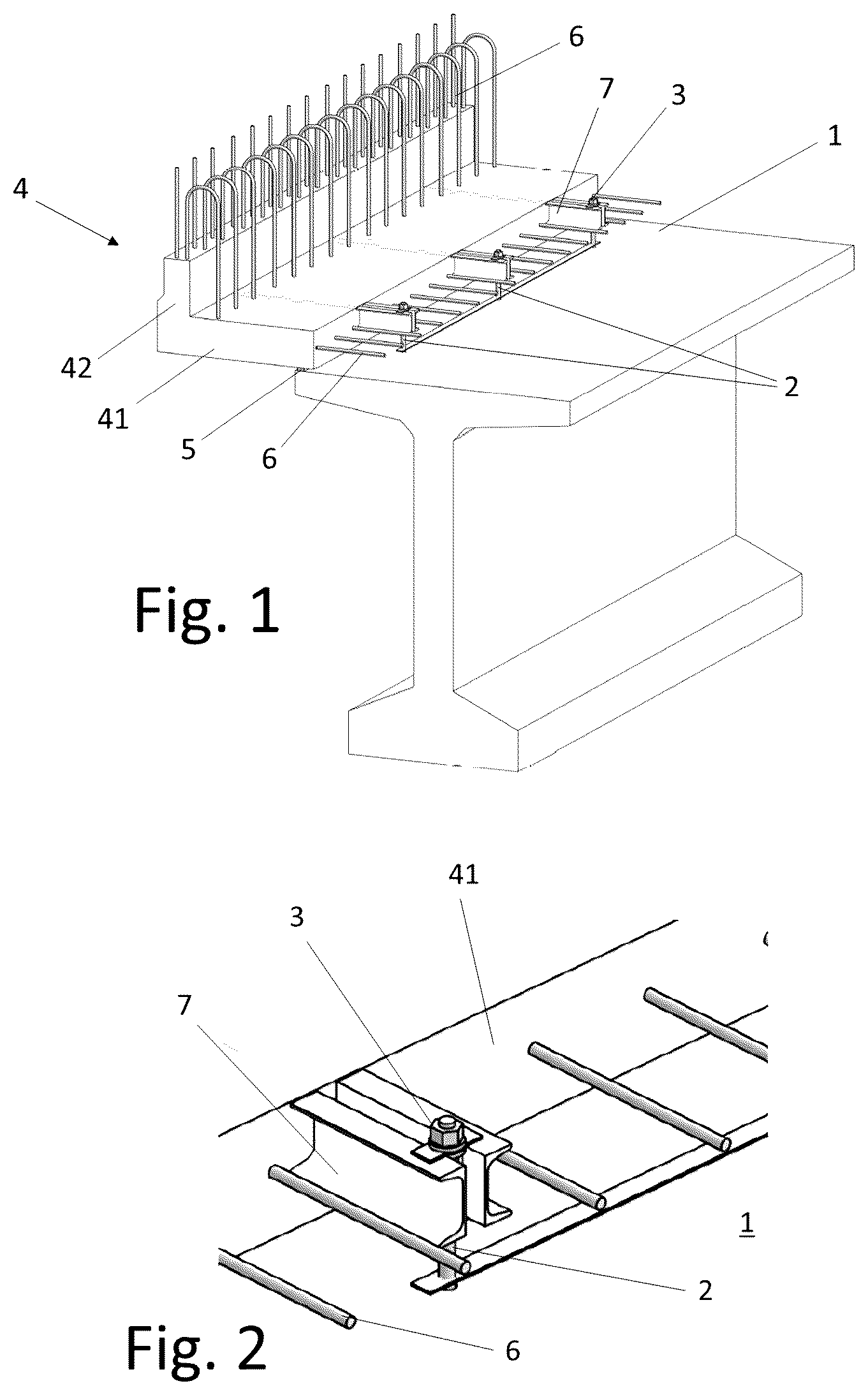 Patent US12448742 — Overhang structure and construction method for a bridge overhang — Figure 1