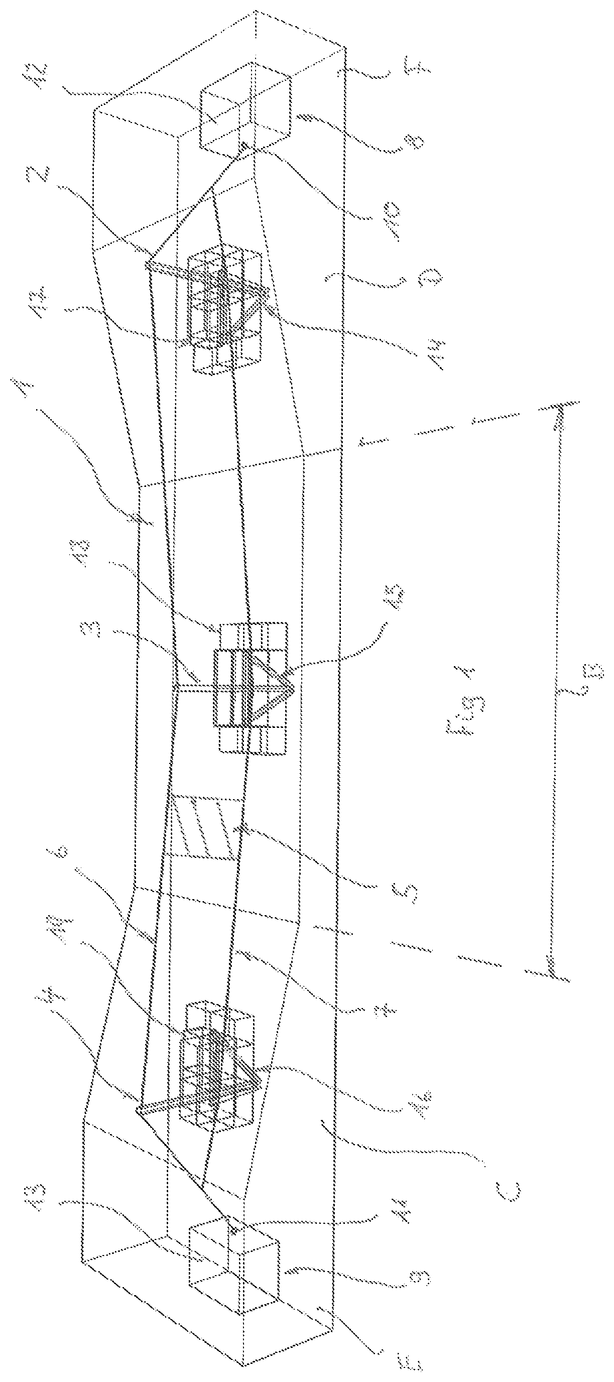 Patent US12448743 — Protective structure and method for dissipating tensile load applied to a support cable in a support cable arrangement of the protective structure — Figure 1
