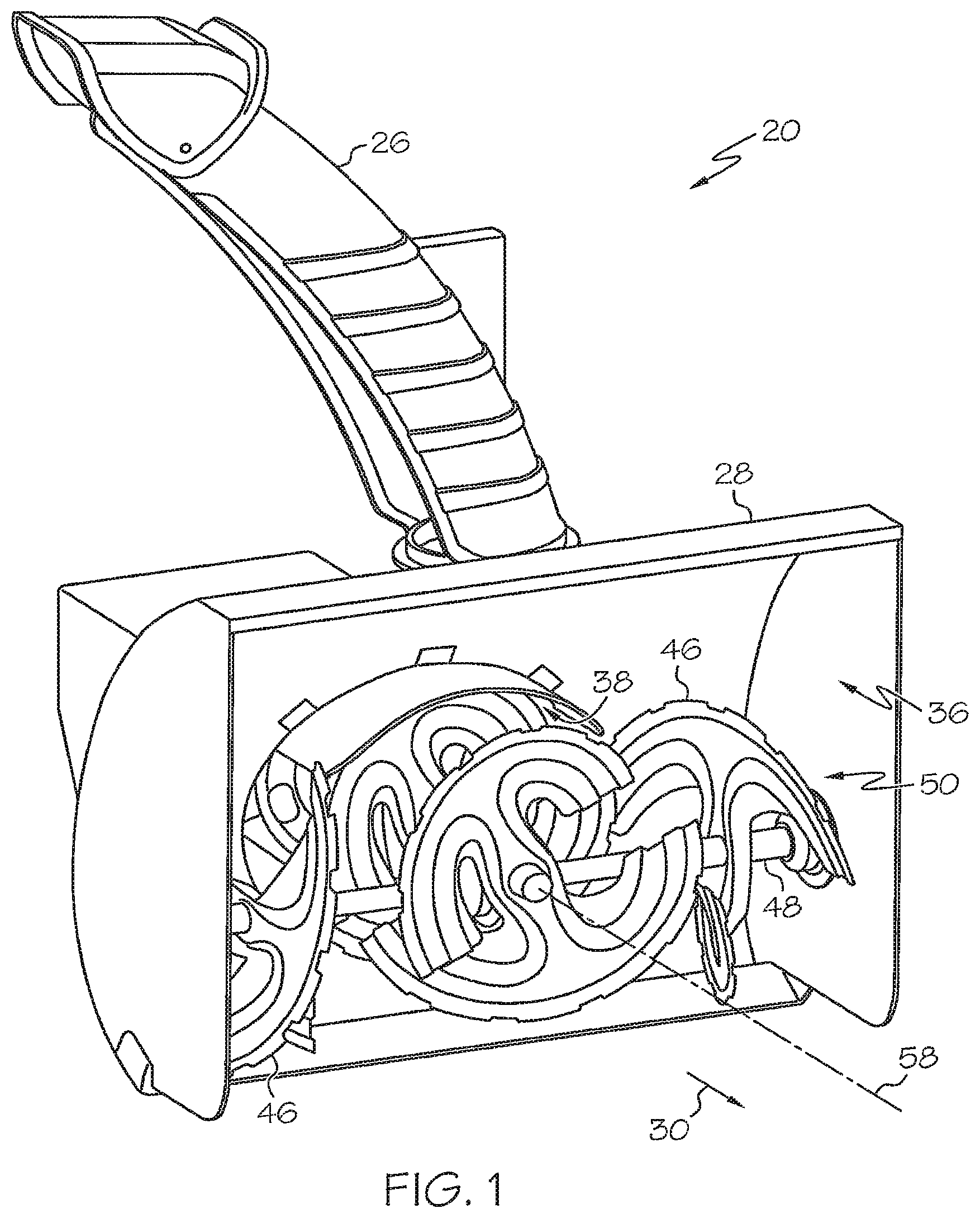 Patent US12448746 Figure 1 – Snow thrower impeller