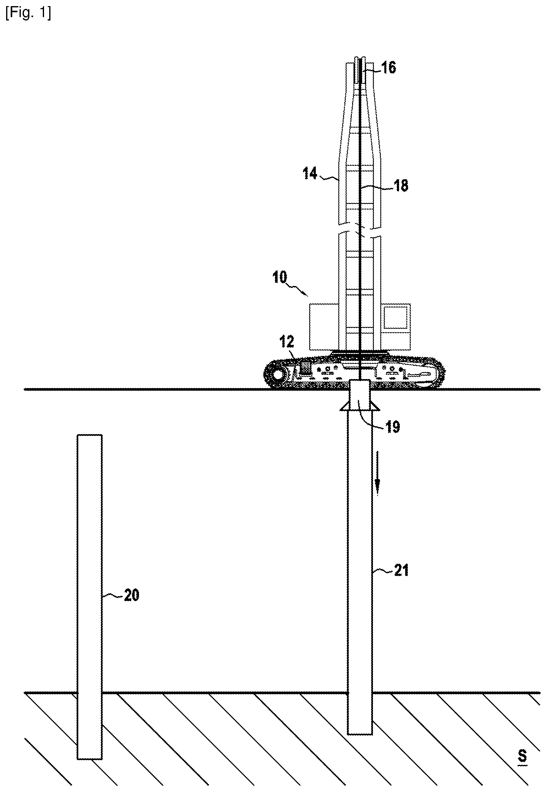 Patent US12448750 Figure 1 – Method for producing a retaining wall