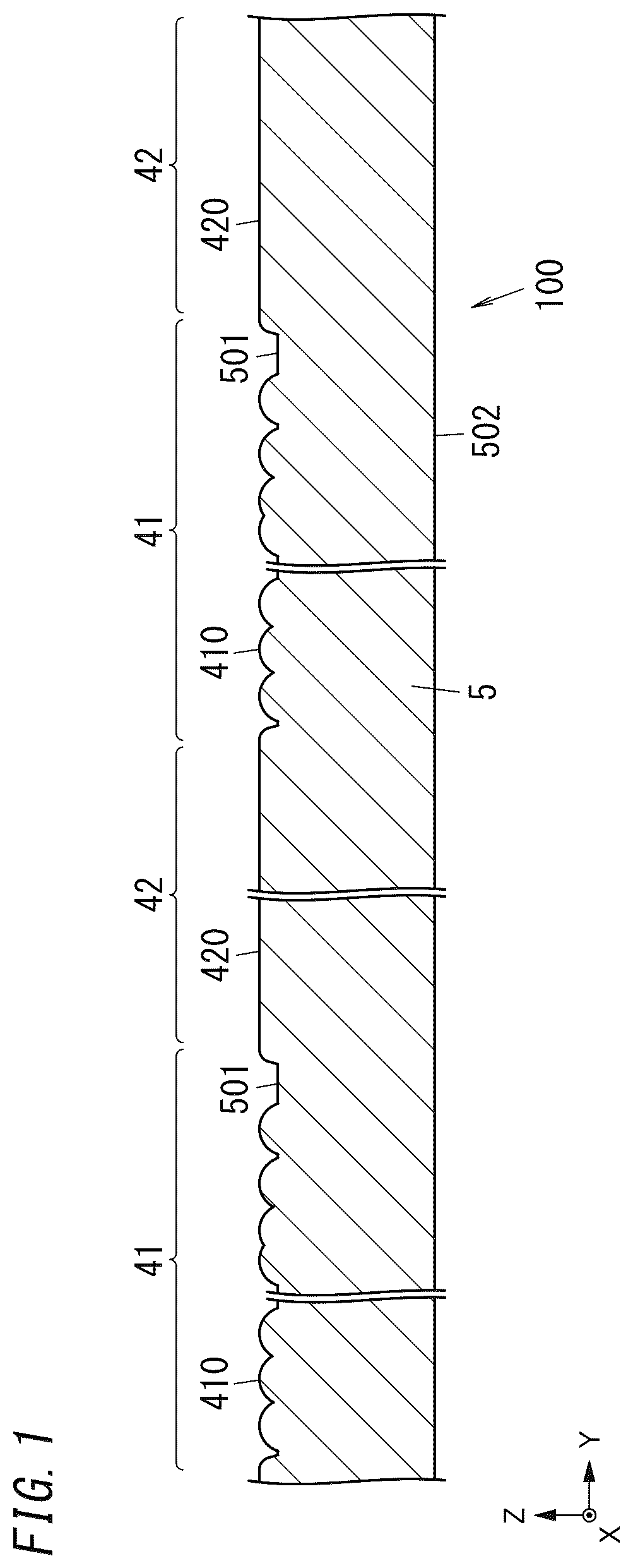 Patent US12448782 — Construction material, decorative member, and method for manufacturing decorative member — Figure 1