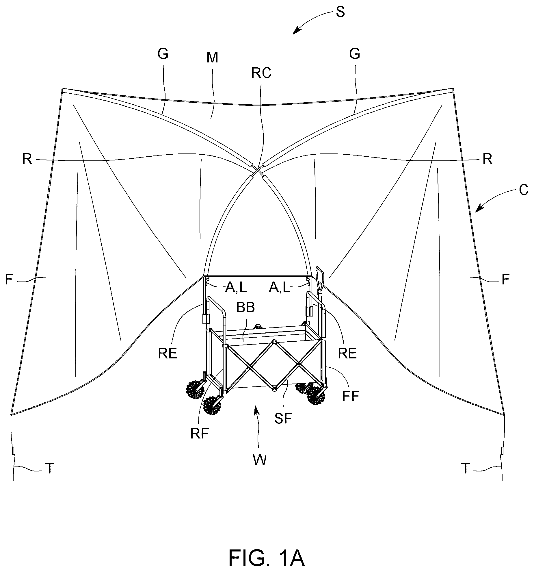 Patent US12448806 — Shade assembly for a wagon — Figure 1