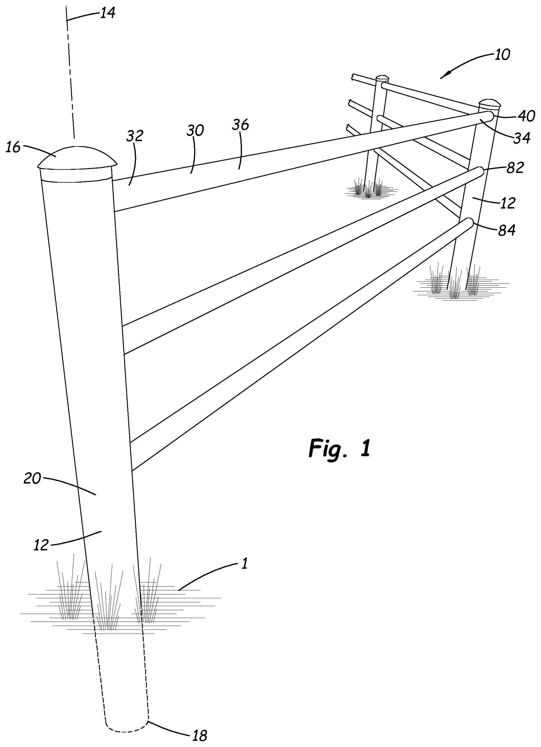 Patent US12448810 — Fence system — Figure 1