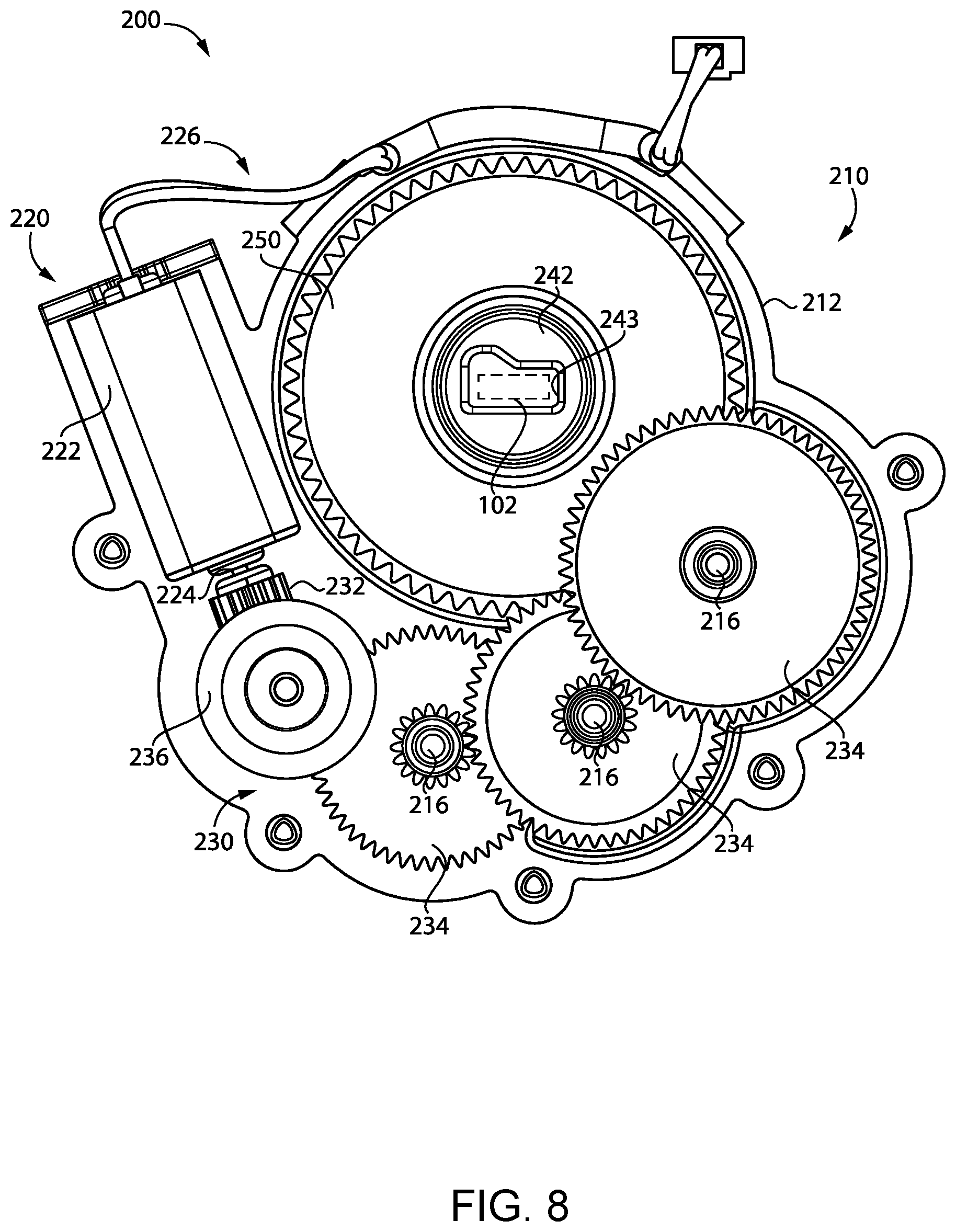 Patent US12448815 Figure 7 – Bolt actuation assembly