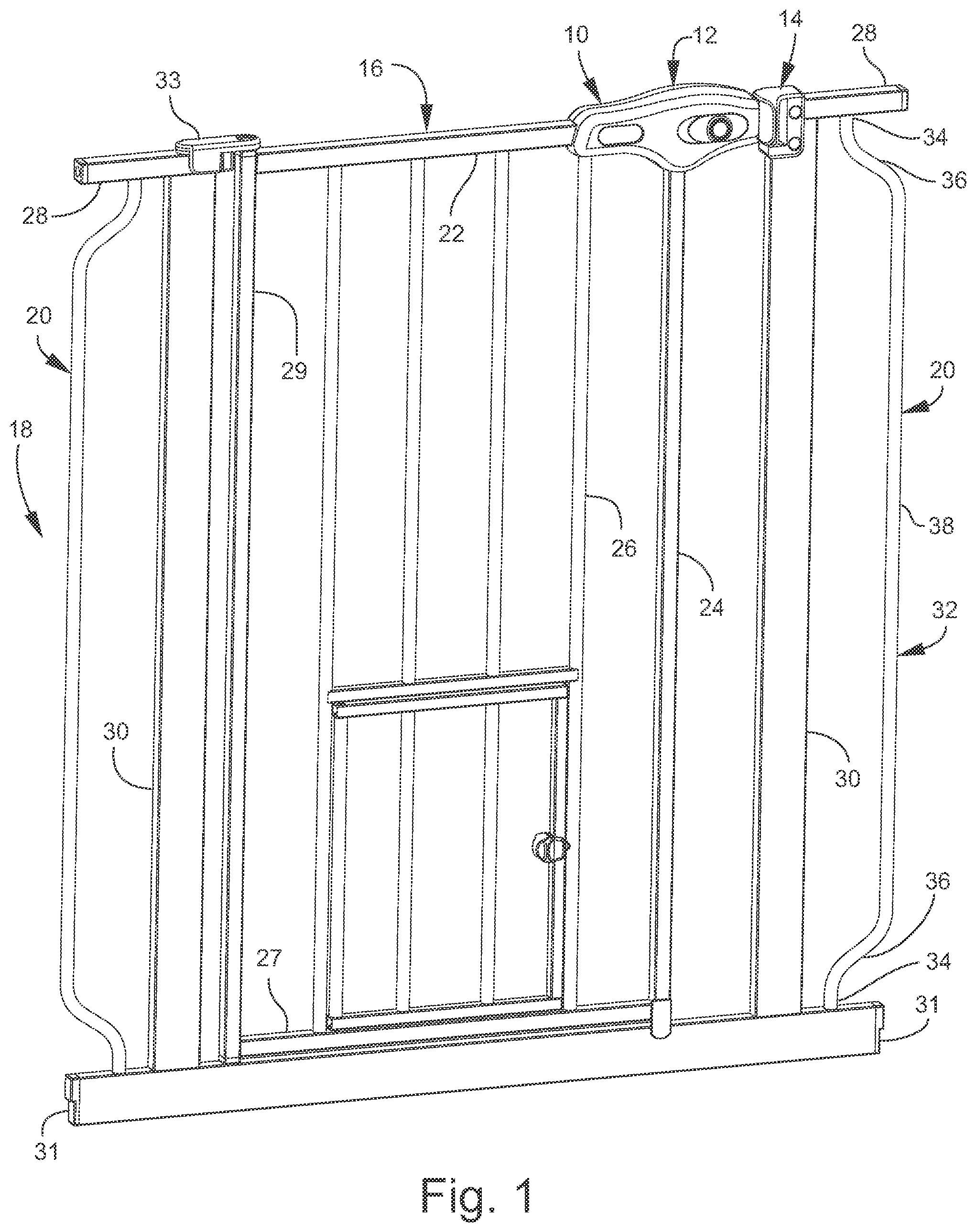 Patent US12448818 — Squeeze and slide to open gate latch — Figure 1
