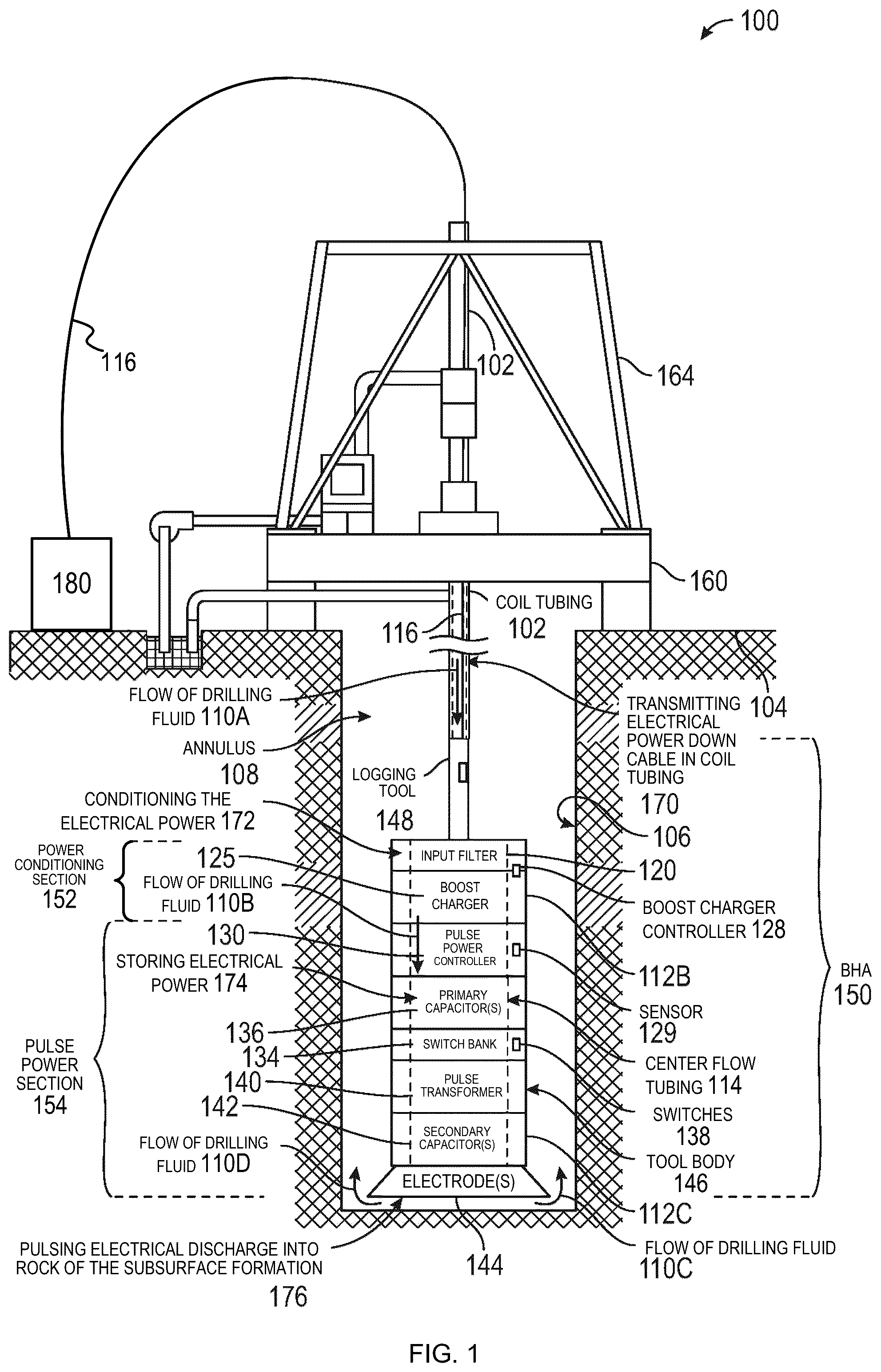 Patent US12448849 — Power delivery system for pulsed power drilling — Figure 1