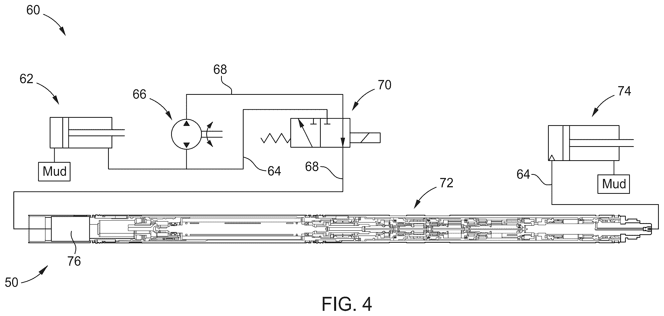 Patent US12448859 Figure 4 – Rotary tool hydraulic power system