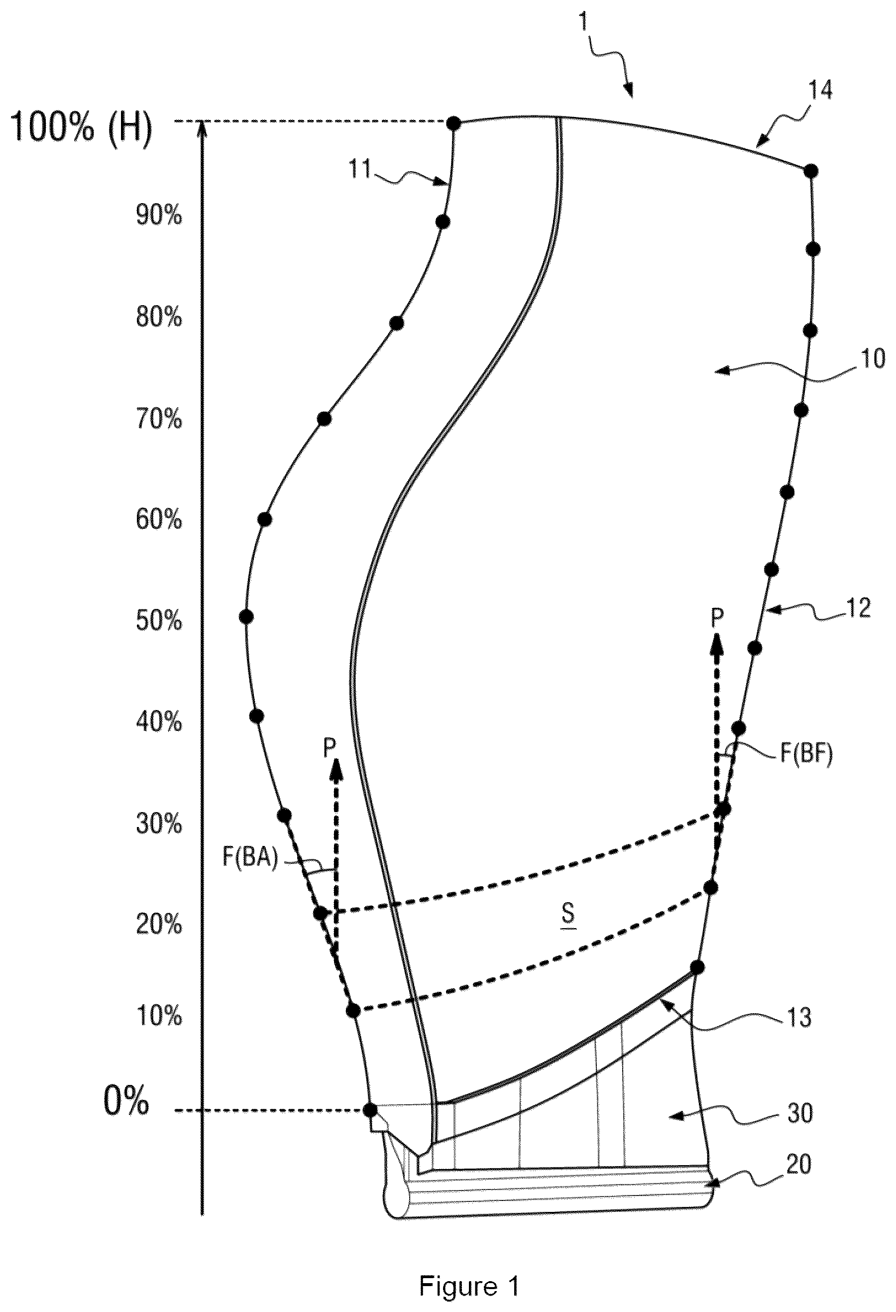 Patent US12448890 — Blade for a ducted fan of a turbomachine — Figure 1
