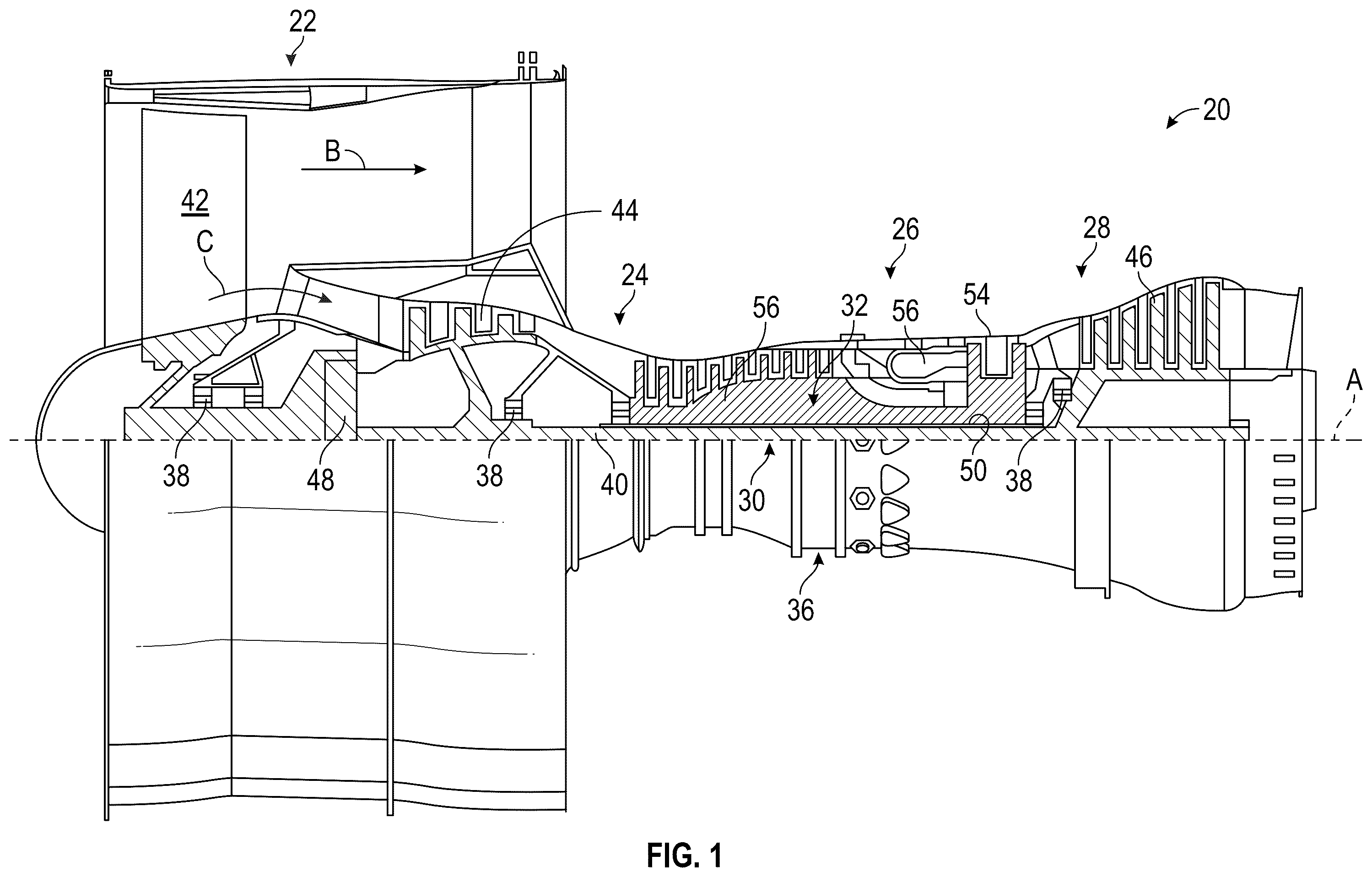 Patent US12448893 — Electromagnetic inducer for gas turbine rotating turbomachinery — Figure 1