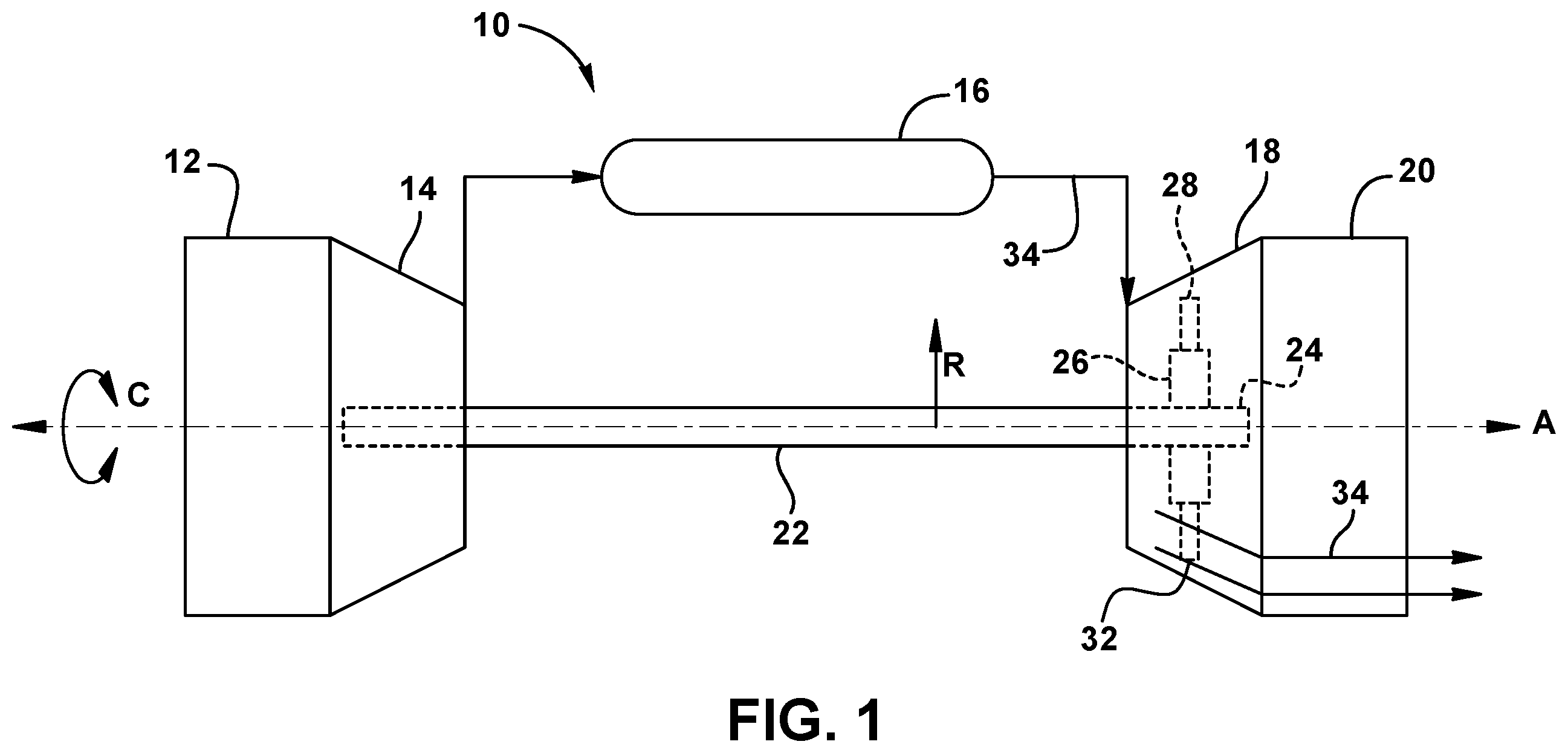 Patent US12448894 — Aerodynamic turbomachine component with cooling features and method of making — Figure 1
