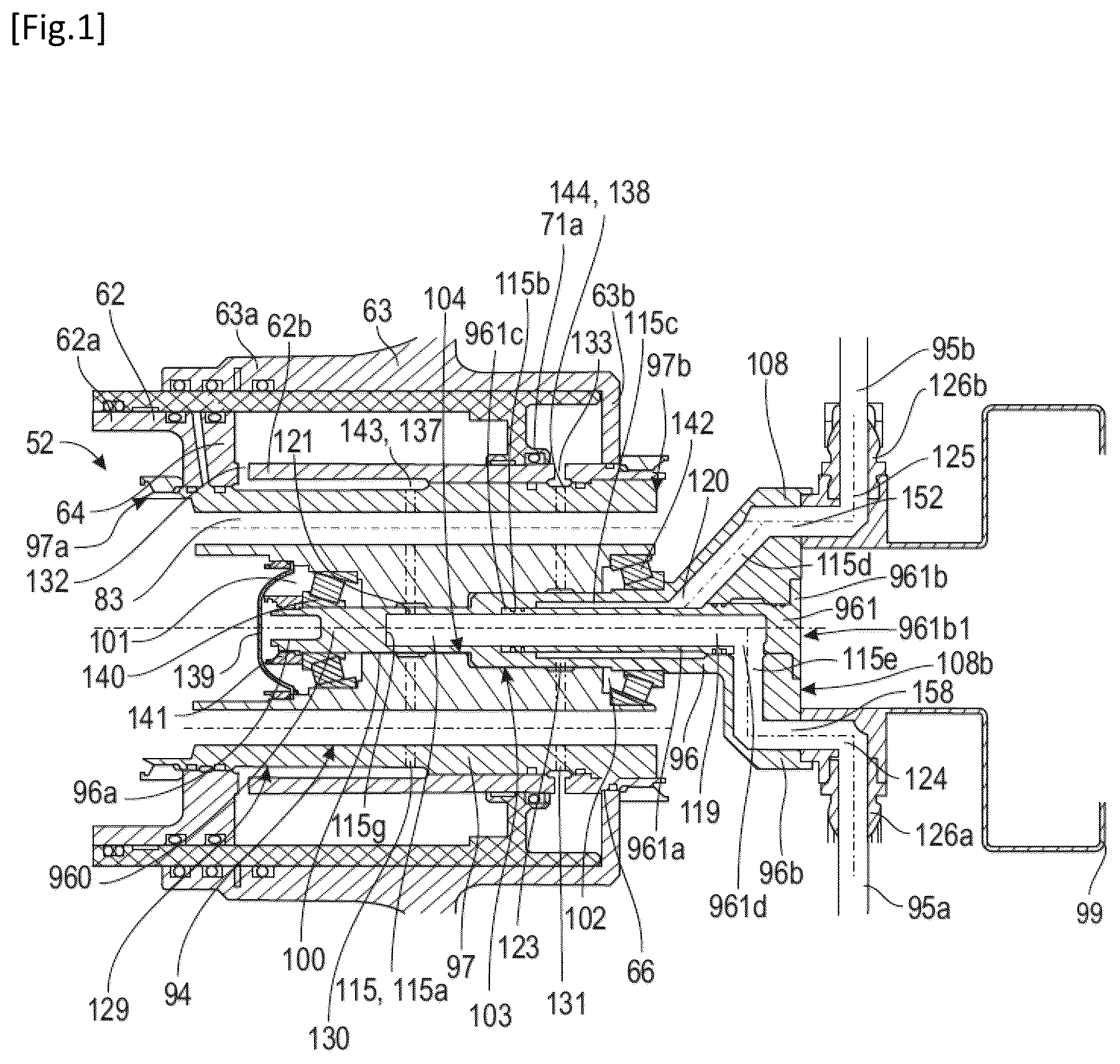 Patent US12448902 — Fluid transfer device with hydraulic and mechanical connection means — Figure 1