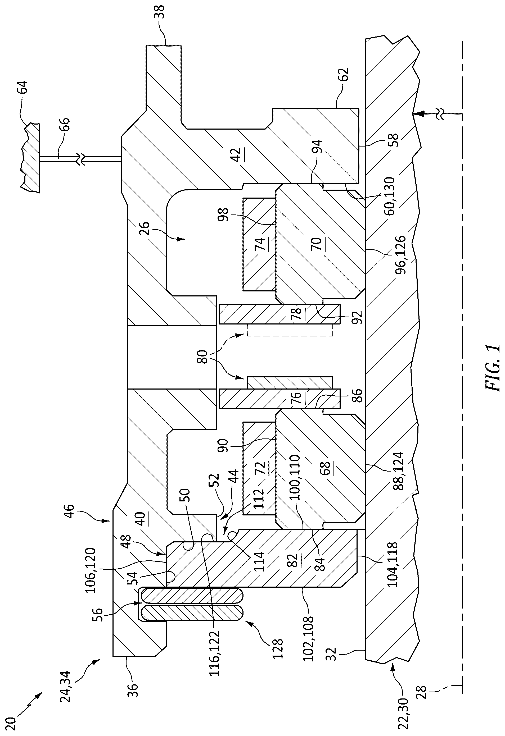 Patent US12448904 — Seal assembly mating plate for aircraft powerplant — Figure 1