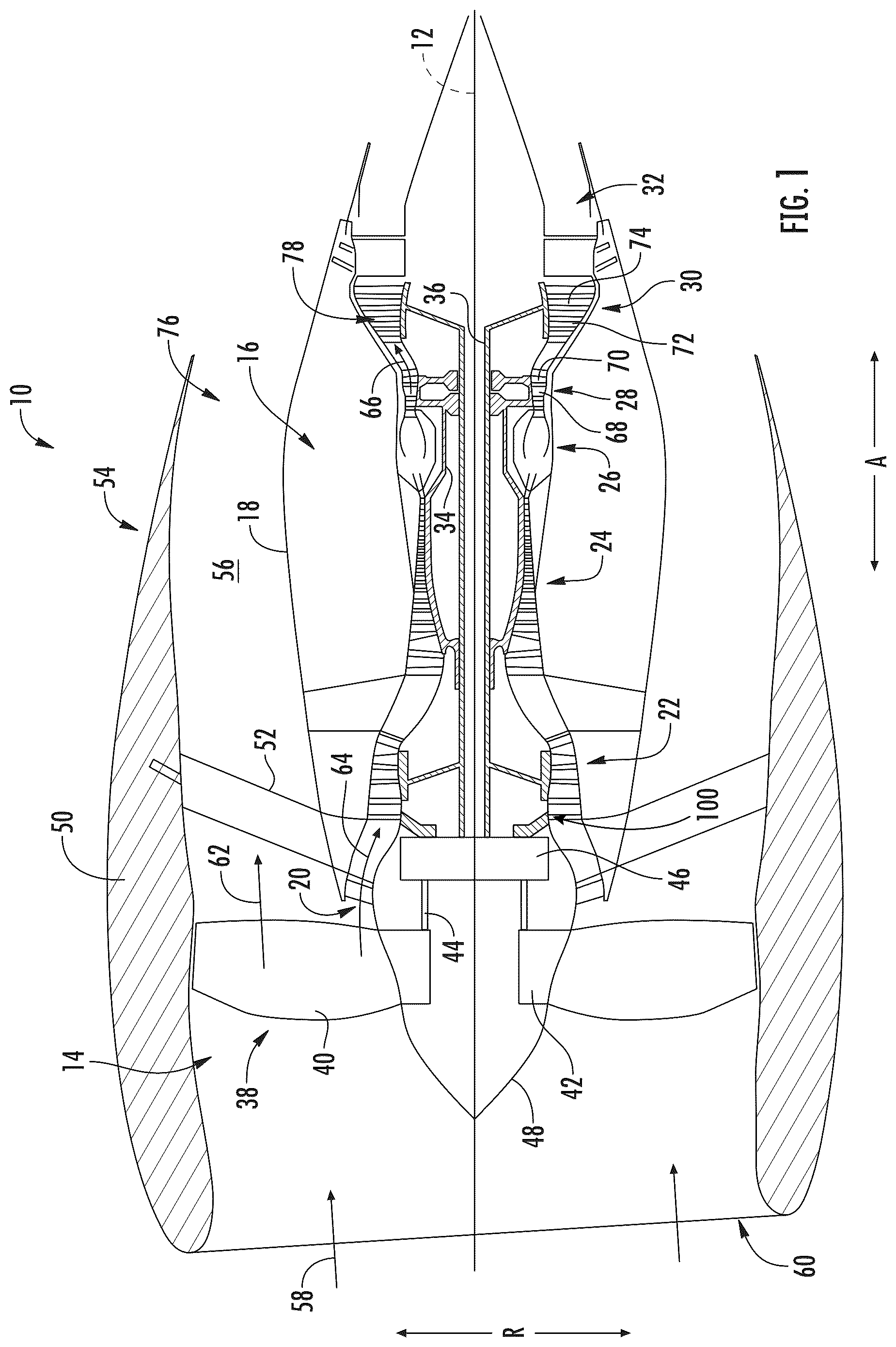Patent US12448925 — System and method for detecting and reducing torque in a turbine engine — Figure 1