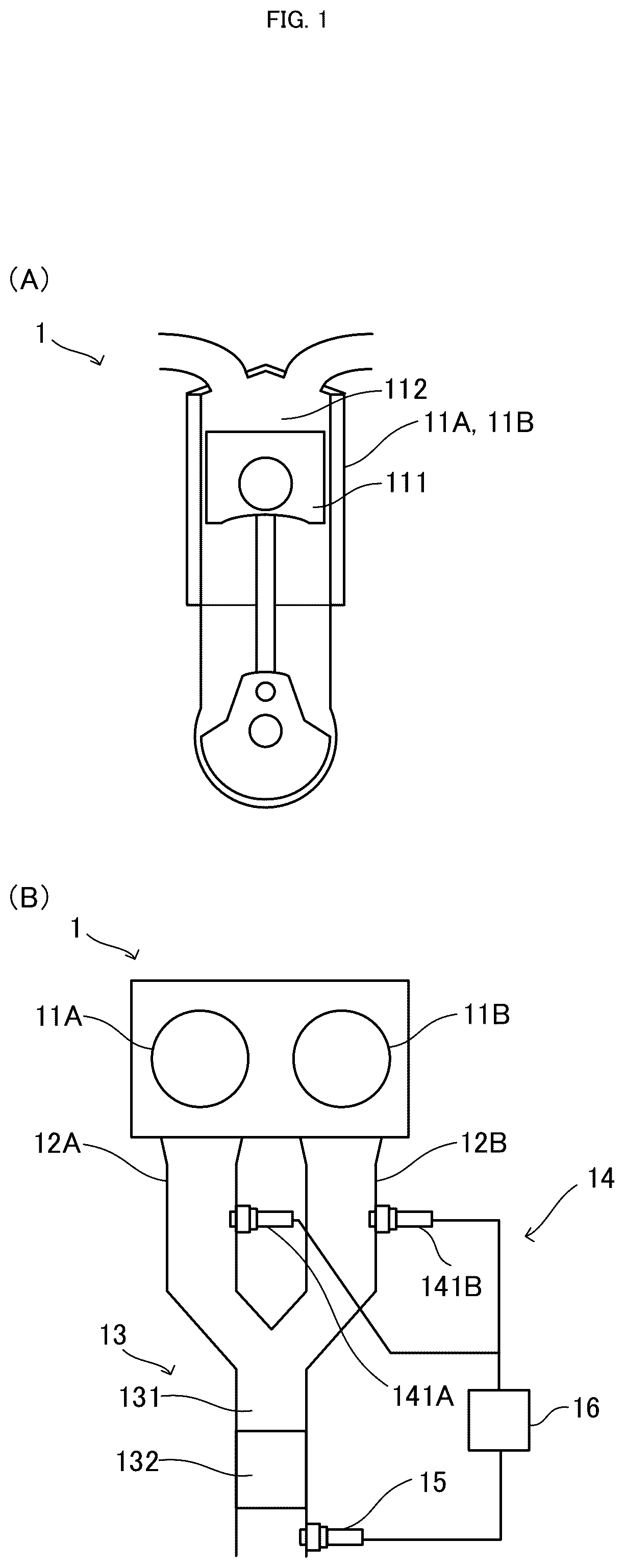 Patent US12448930 — Individual throttle-type or unequal interval combustion-type multi-cylinder engine unit — Figure 1