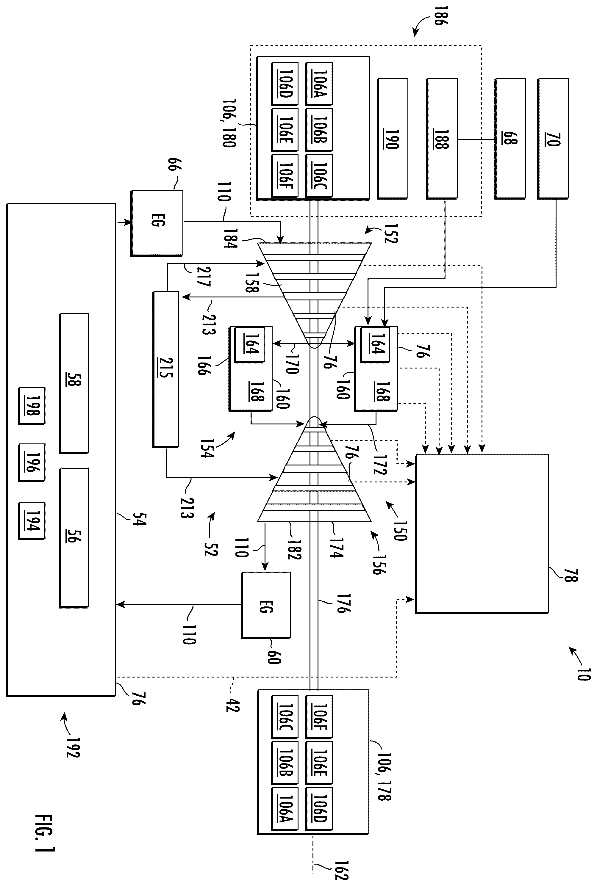 Patent US12448937 Figure 1 – System and method for operating exhaust gas recirculation in gas turbines