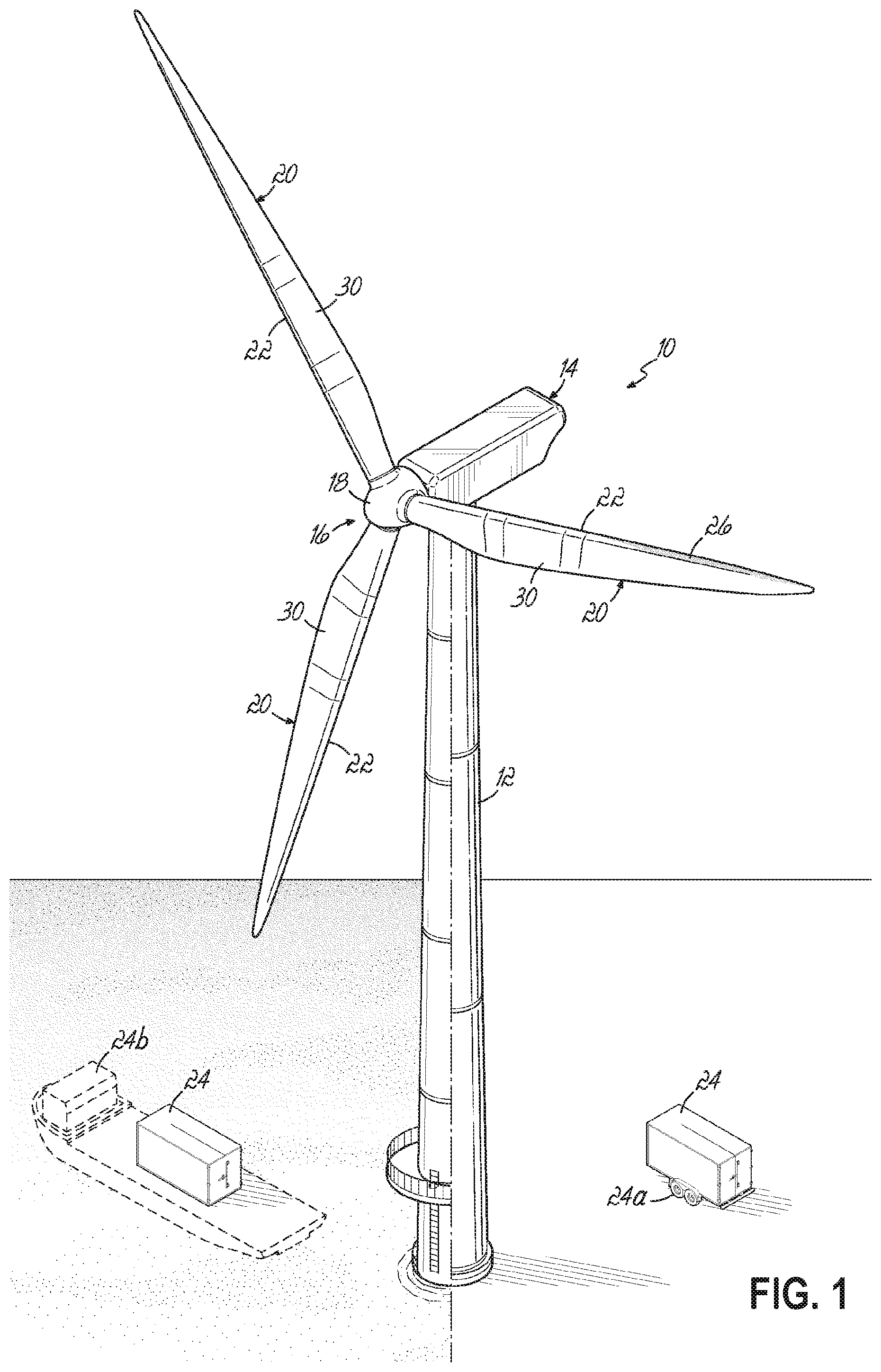 Patent US12448952 — System and method for repairing leading edge damage on a wind turbine blade — Figure 1