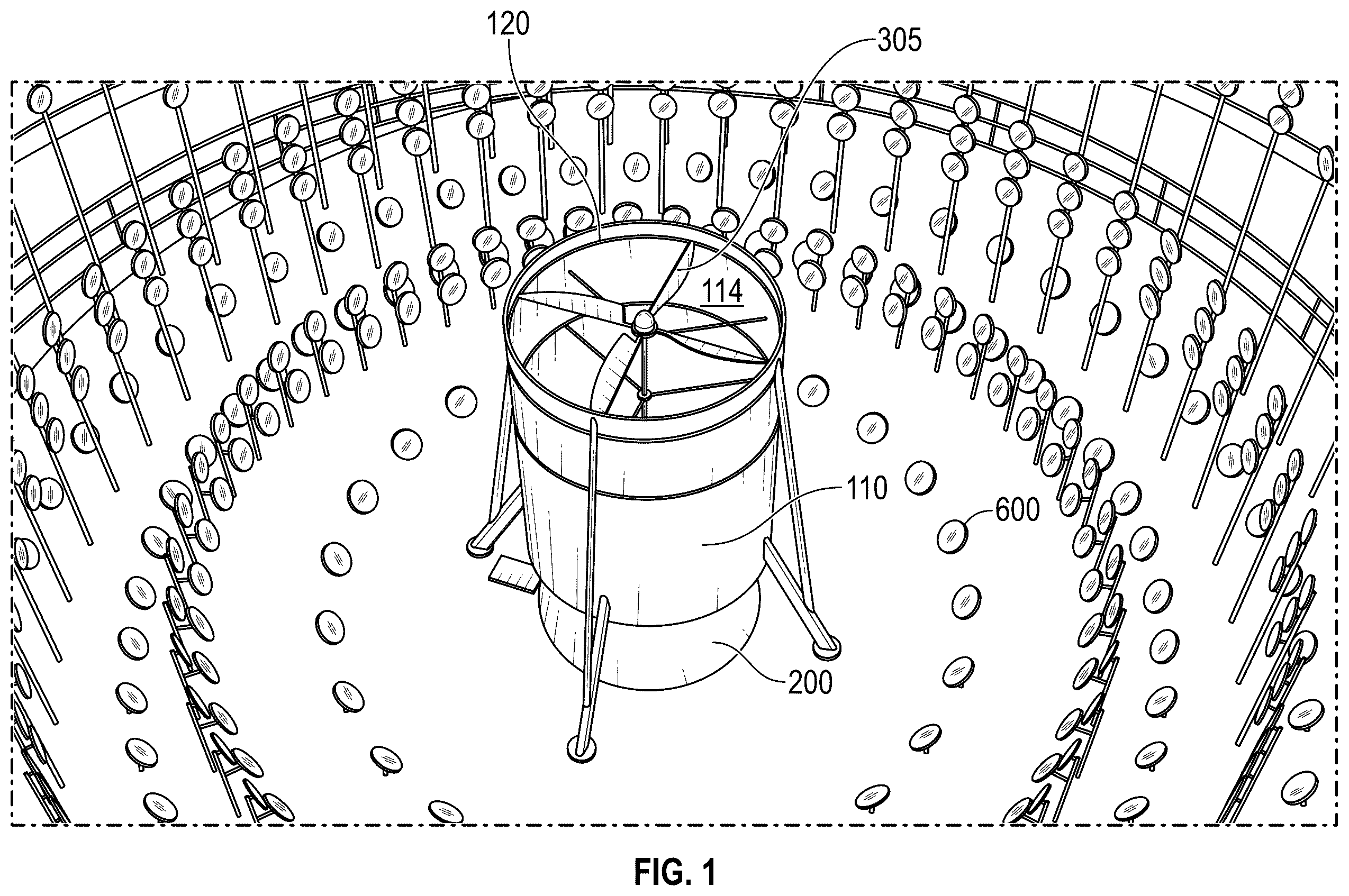 Patent US12448953 — Solar energy directed to a cylinder containing a propeller used to generate electricity — Figure 1