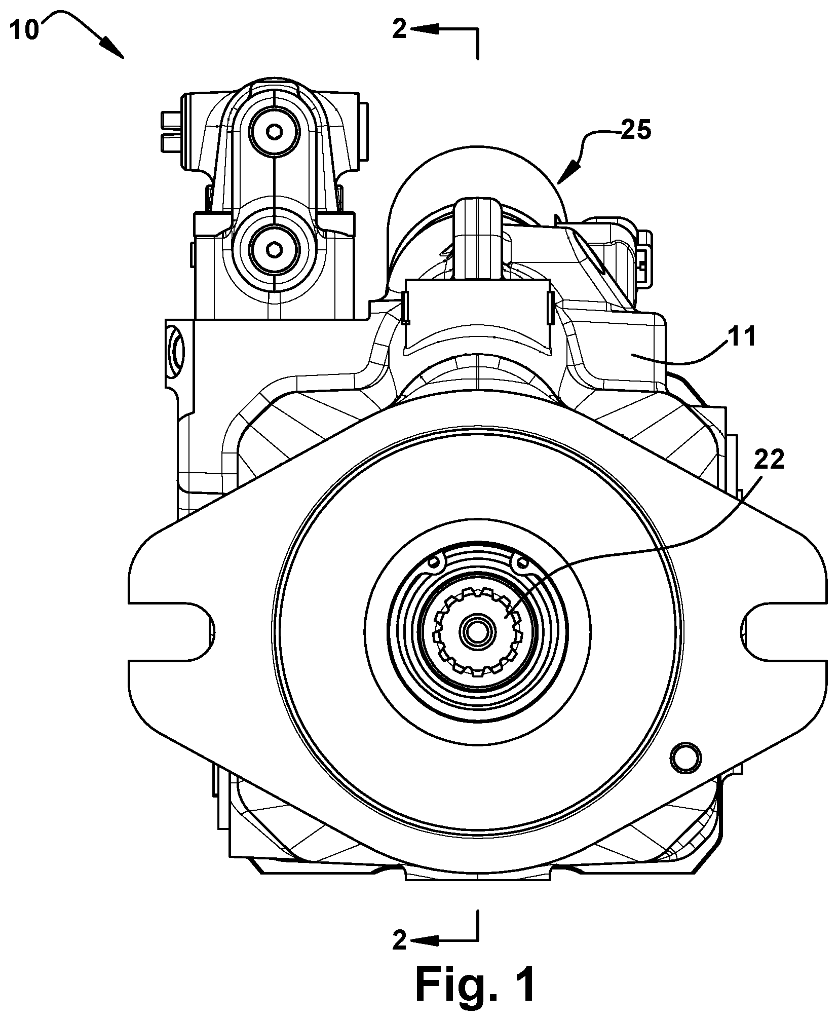 Patent US12448955 — Displacement control for hydraulic pump — Figure 1