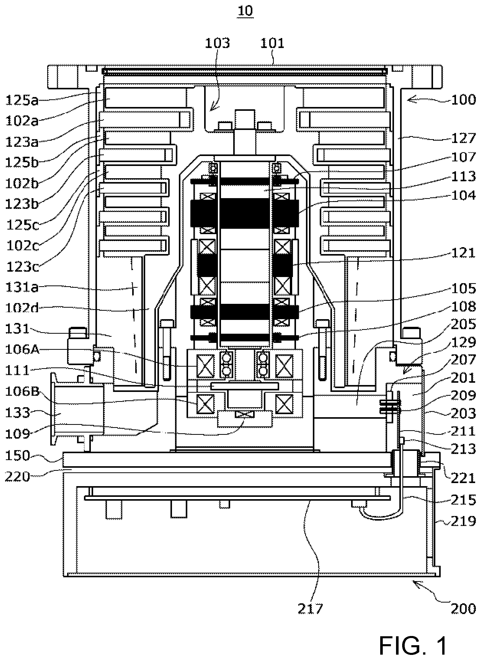 Patent US12448976 — Vacuum pump and control apparatus of vacuum pump with water leakage prevention between the pump main body and control apparatus — Figure 1