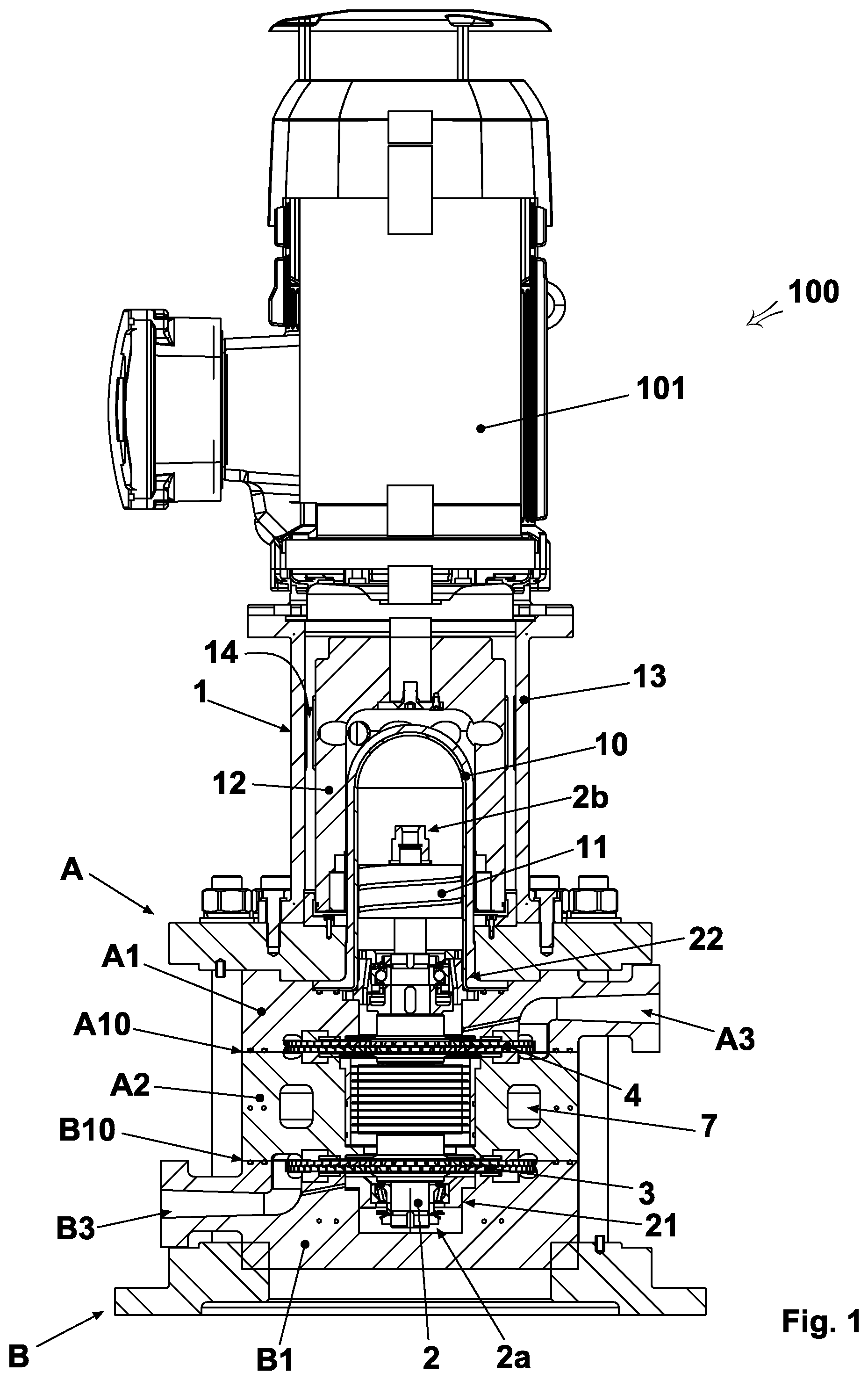 Patent US12448977 — Regenerative multi-stage compressor — Figure 1