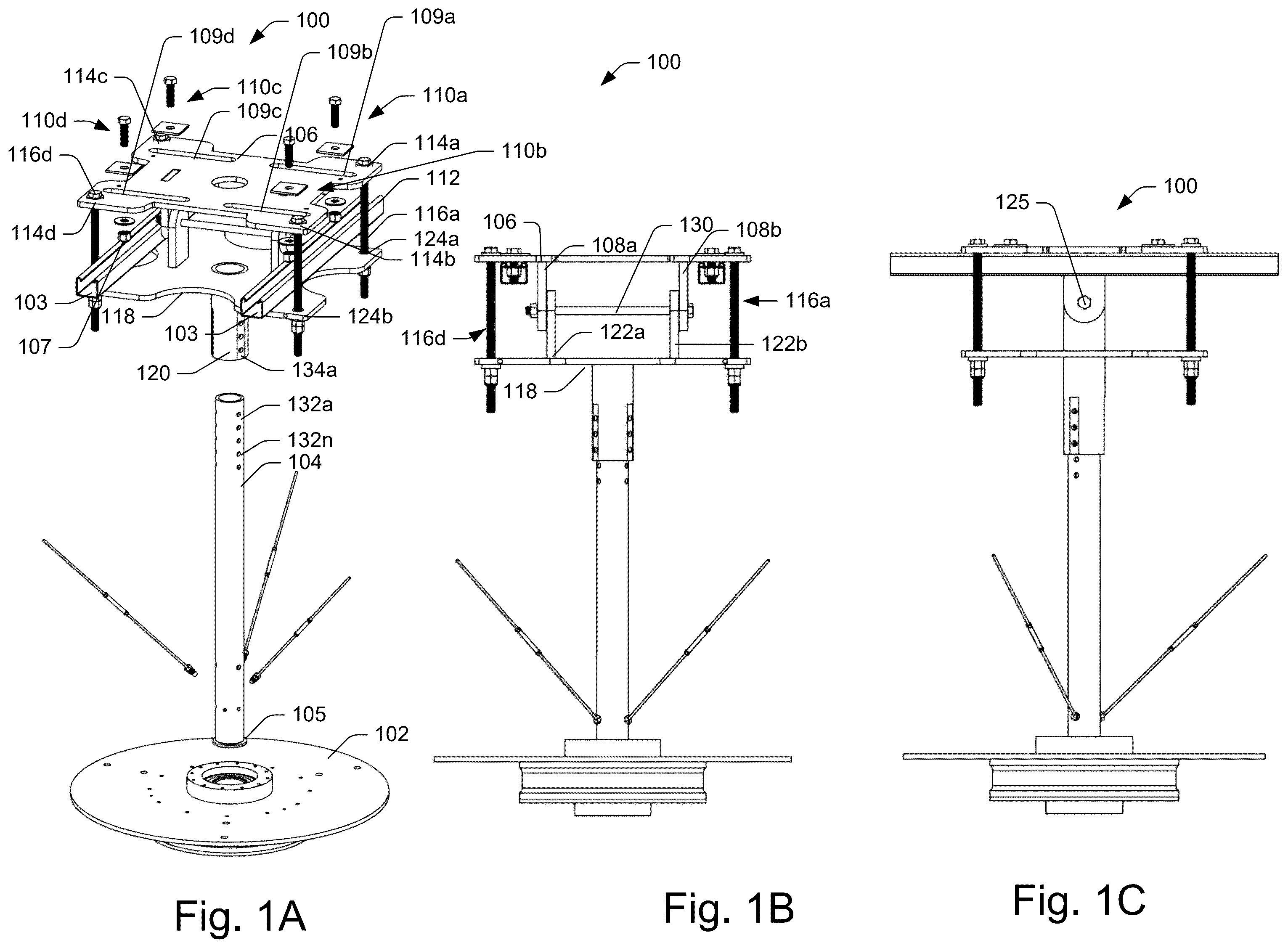 Patent US12448980 — Apparatus for securing a rotating fan with adjustable fasteners and method — Figure 1