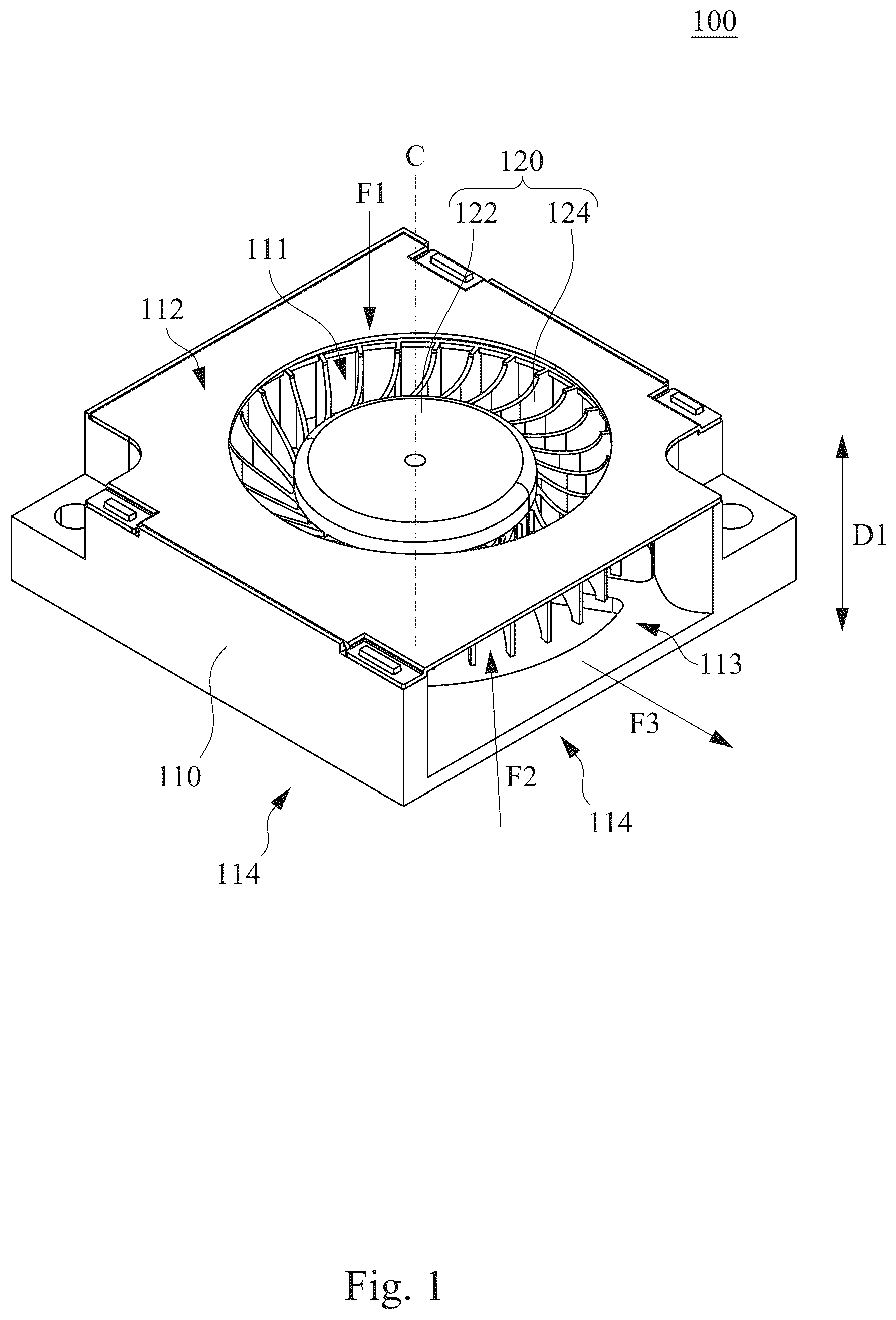 Patent US12448984 Figure 1 – Centrifugal fan