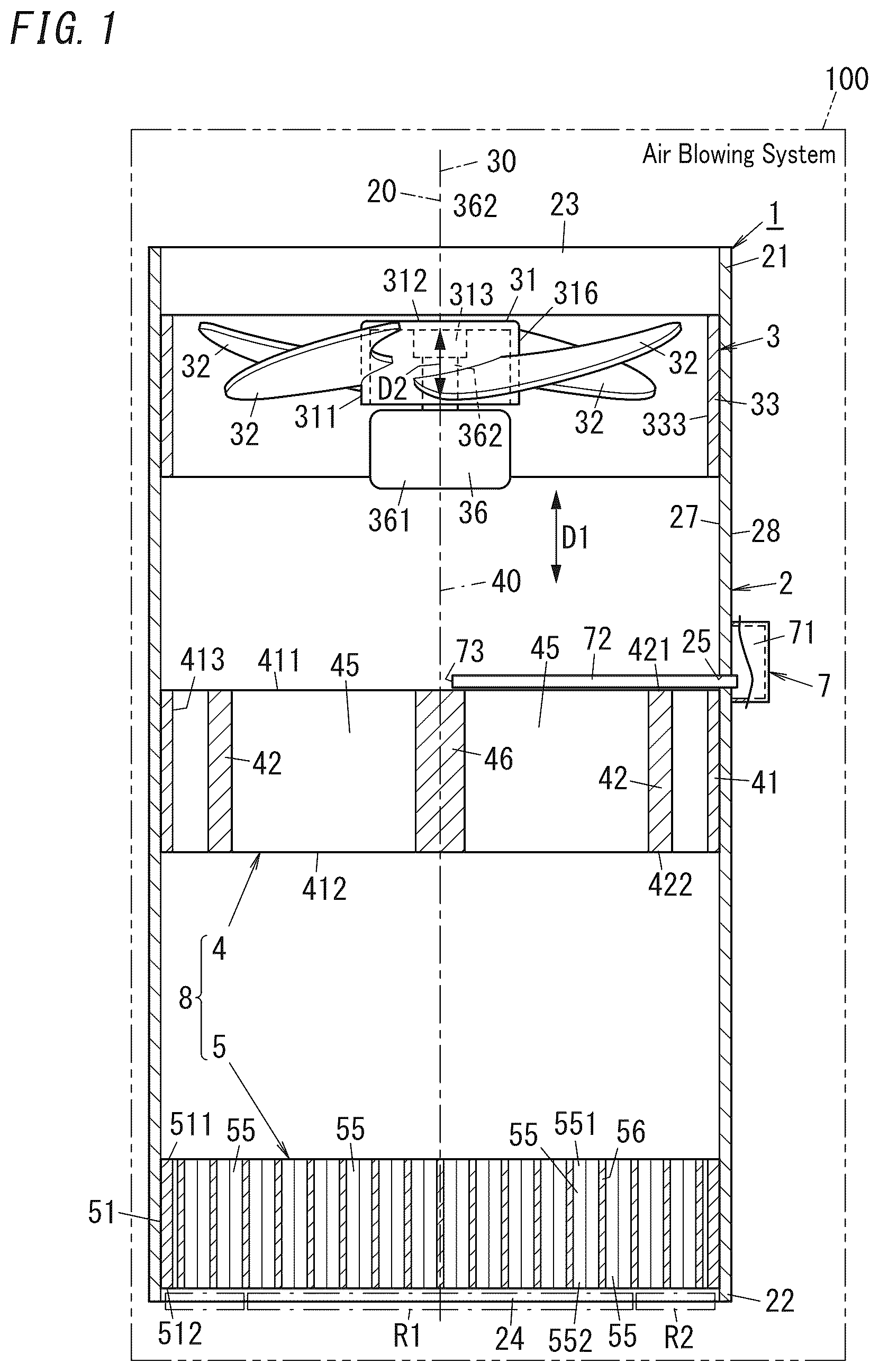 Patent US12448985 — Air blower — Figure 1