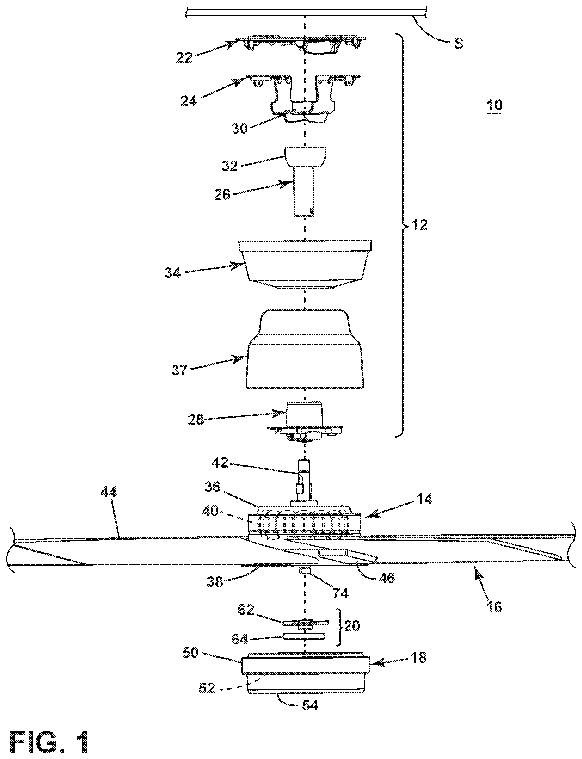 Patent US12448986 — Ceiling fan with quick connection — Figure 1