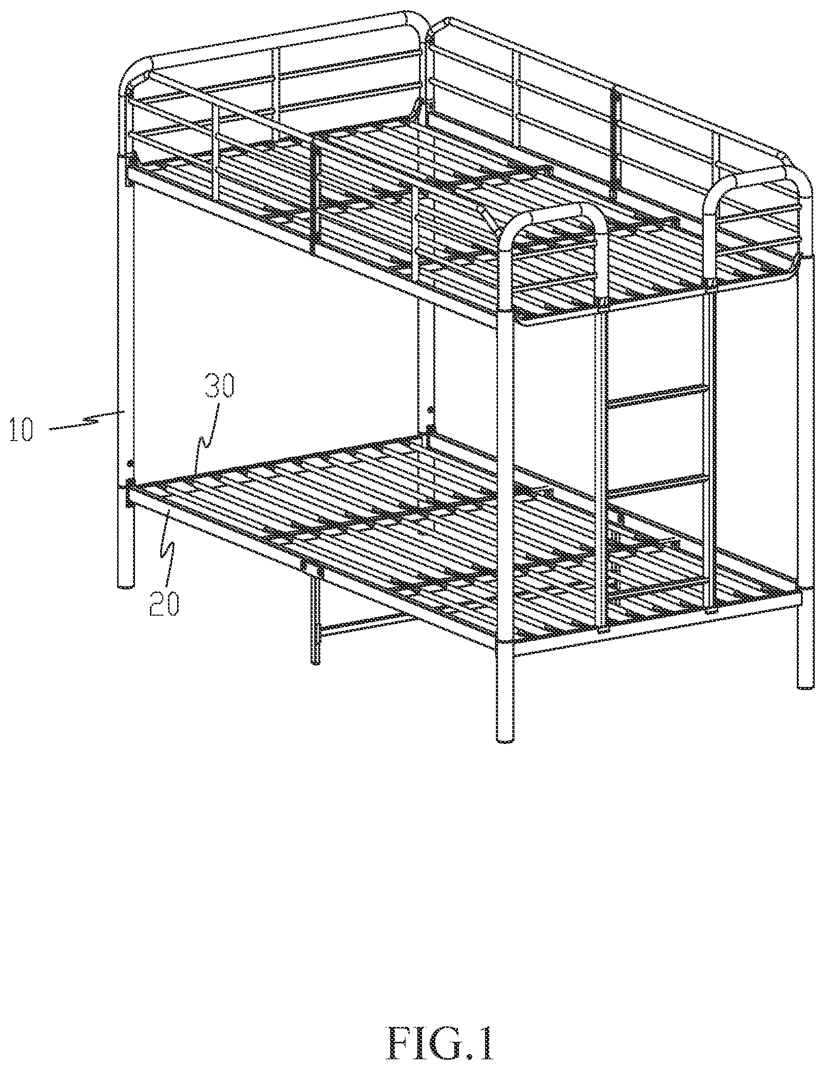 Patent US12448994 — Assembly structure for bed column and lateral bed rod — Figure 1