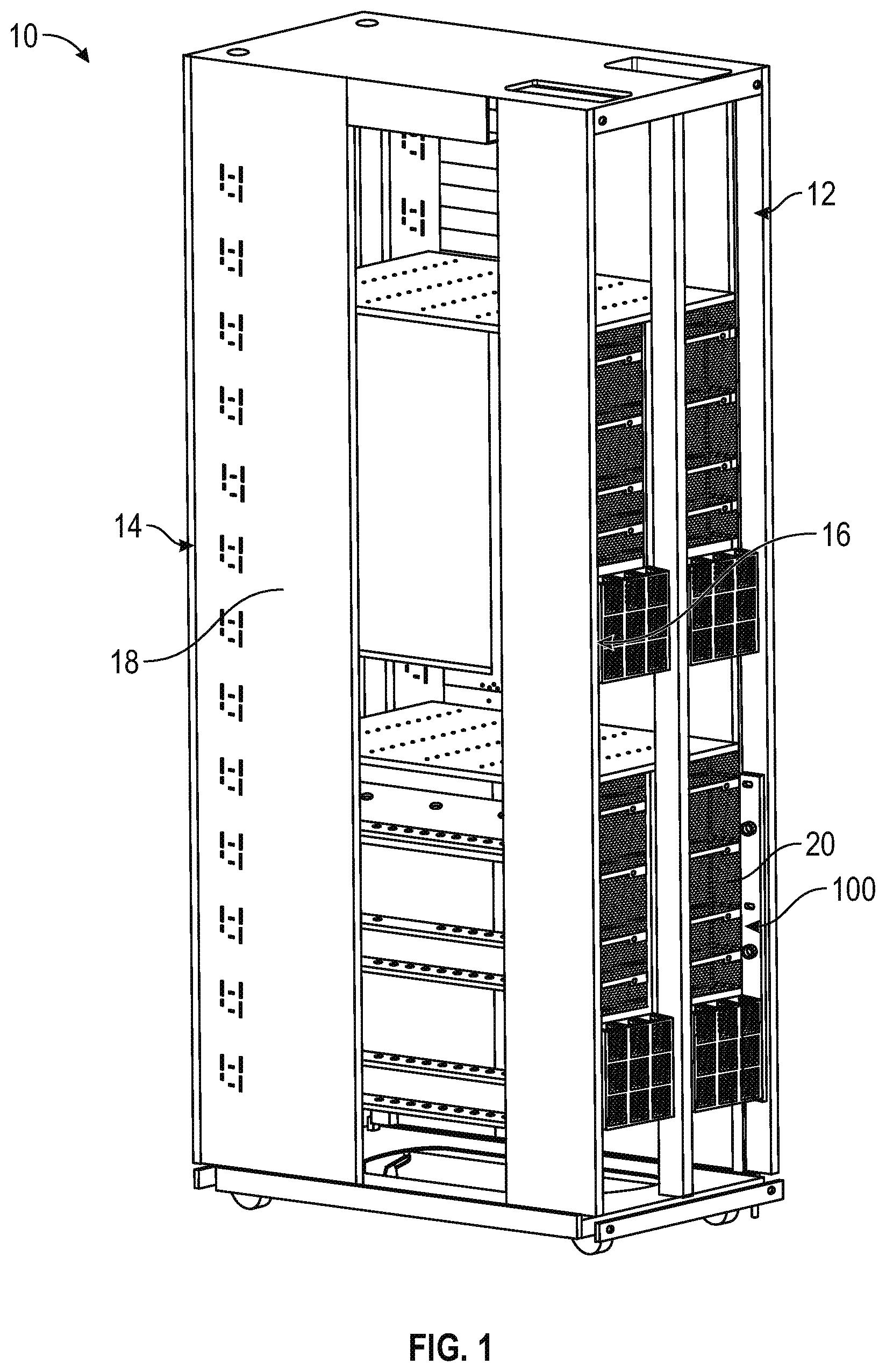 Patent US12453025 — Position lock for rack assembly — Figure 1