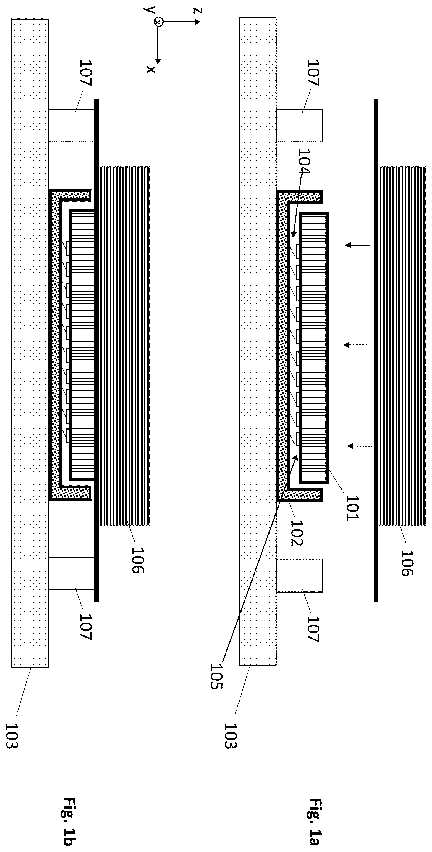 Patent US12453054 Figure 1 – Cooling assembly with strap element to diminish lateral movement of cooling mass during installation of the cooling mass
