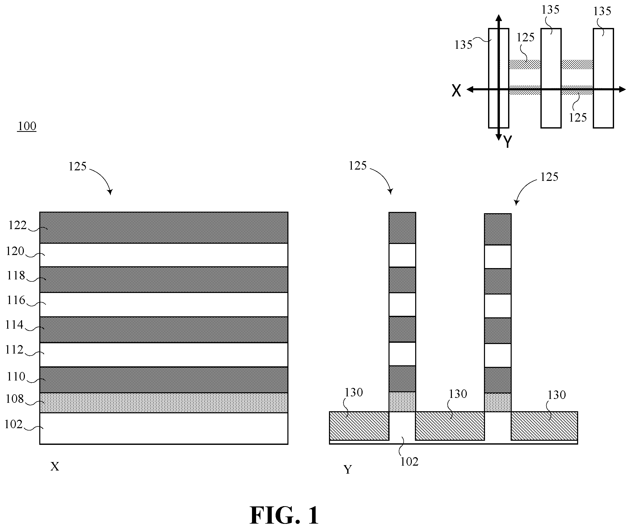 Patent US12453176 — Heterogeneous gate all around dielectric thickness — Figure 1
