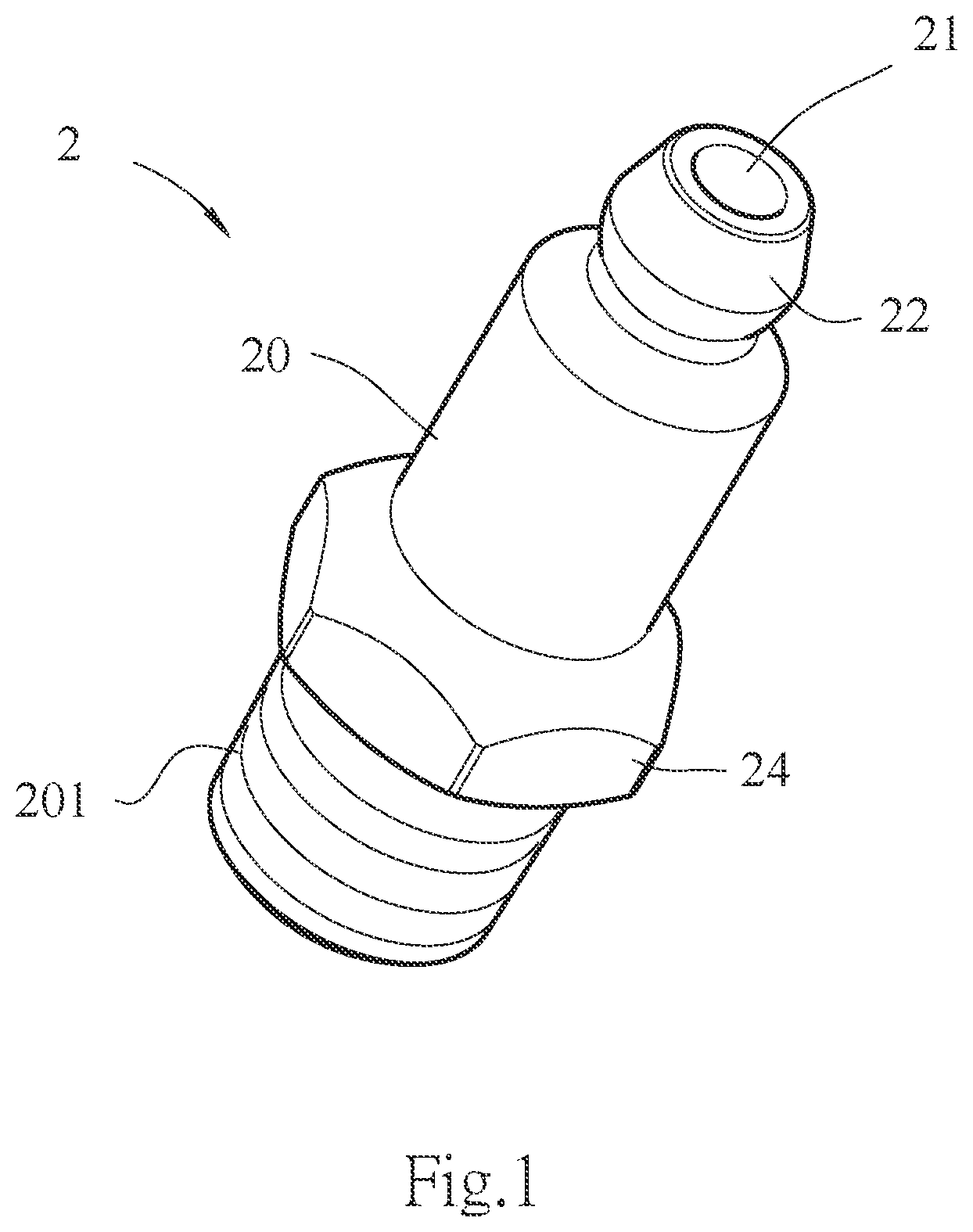 Patent US12455042 — Connector of grease gun — Figure 1