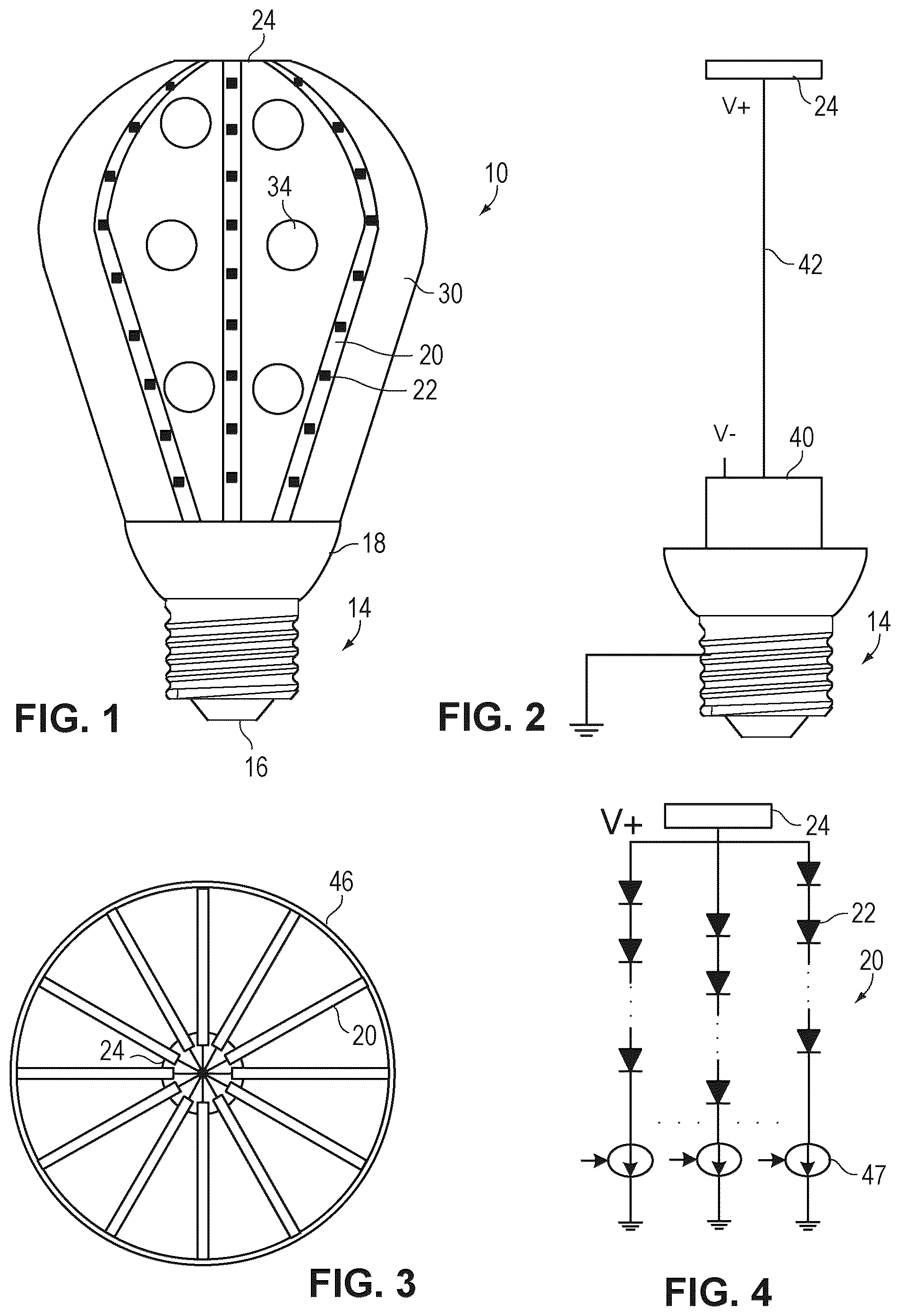 Patent US12455049 — Solid state lamp using light emitting strips — Figure 1