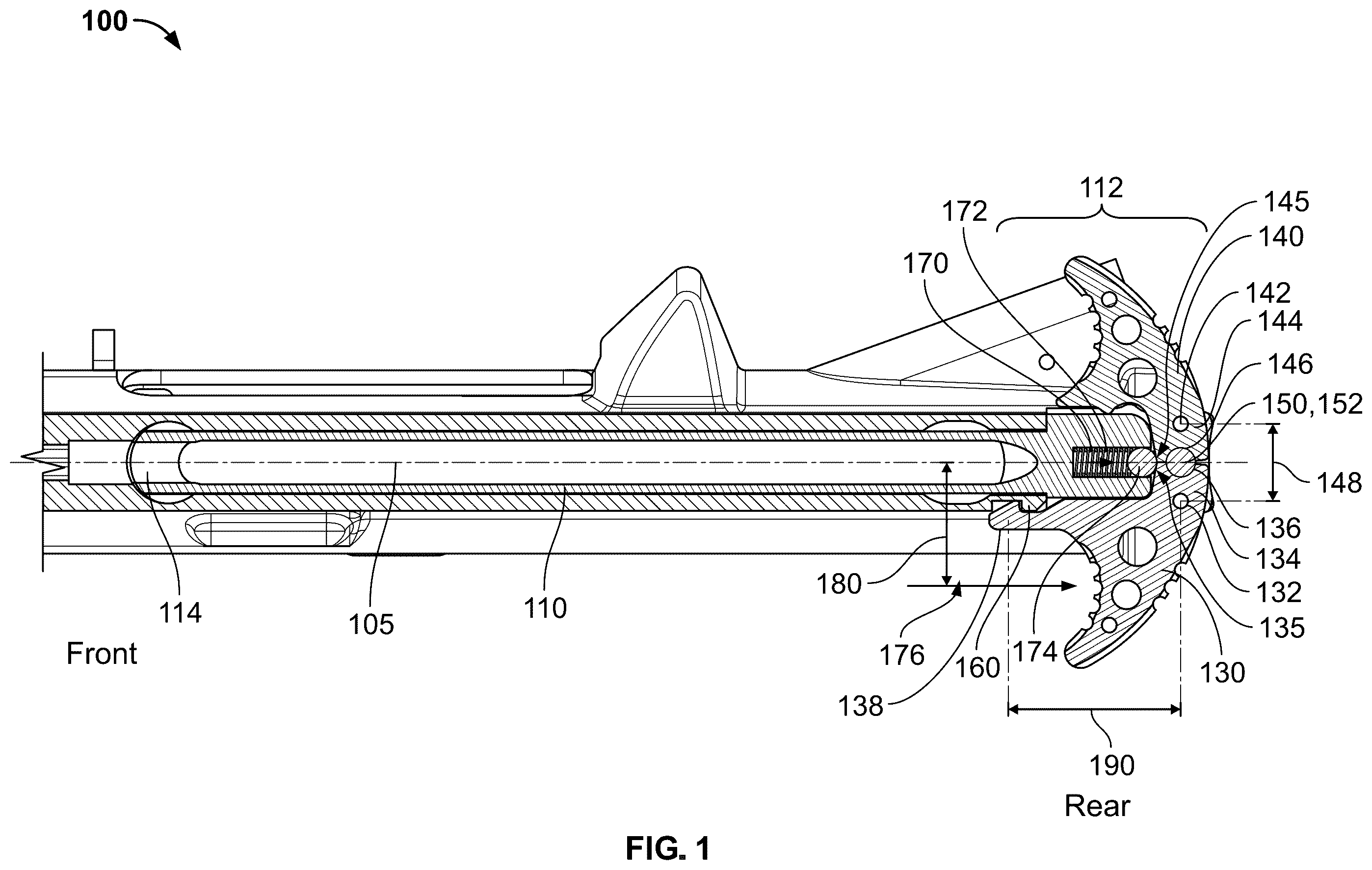Patent US12455127 — Ambidextrous charging handle — Figure 1