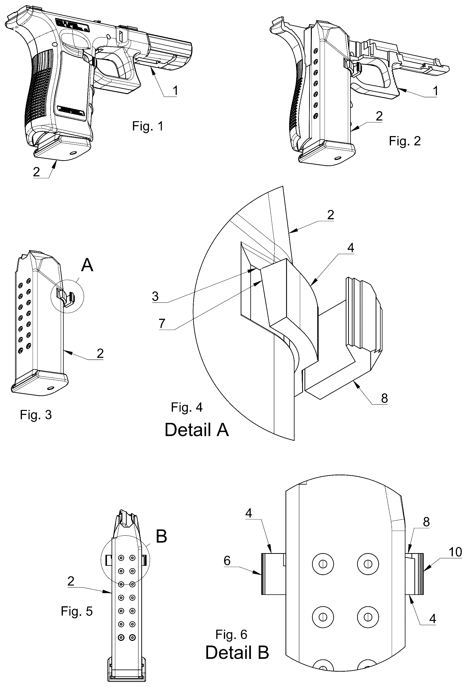 Patent US12455129 — Reciprocating ambidextrous magazine release system — Figure 1