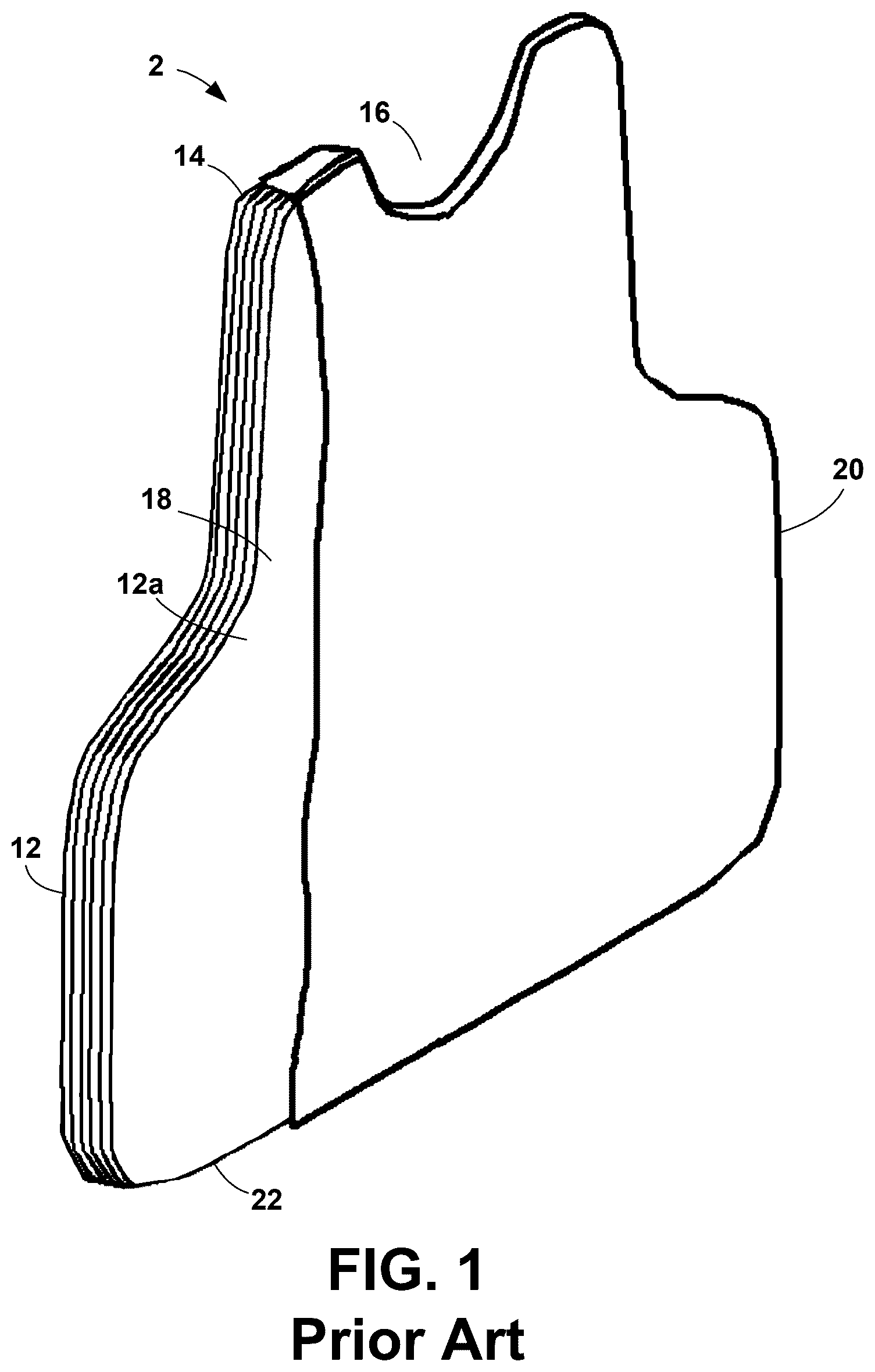 Patent US12455146 — Neck protecting soft body armor panel — Figure 1