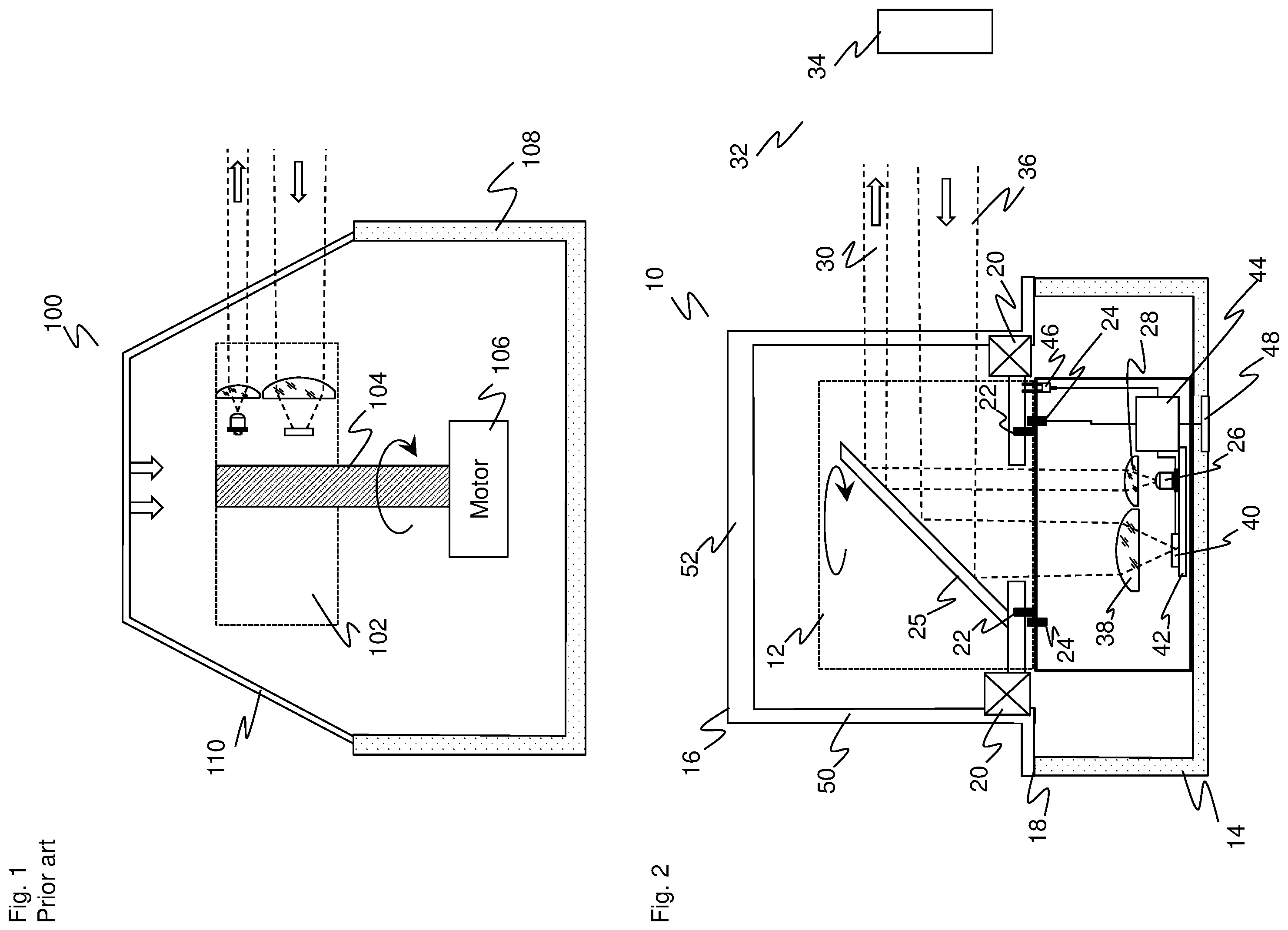 Patent US12455375 — Optoelectronic sensor movable with the aid of the rotor for periodic scanning of a monitored zone by transmitted light — Figure 1