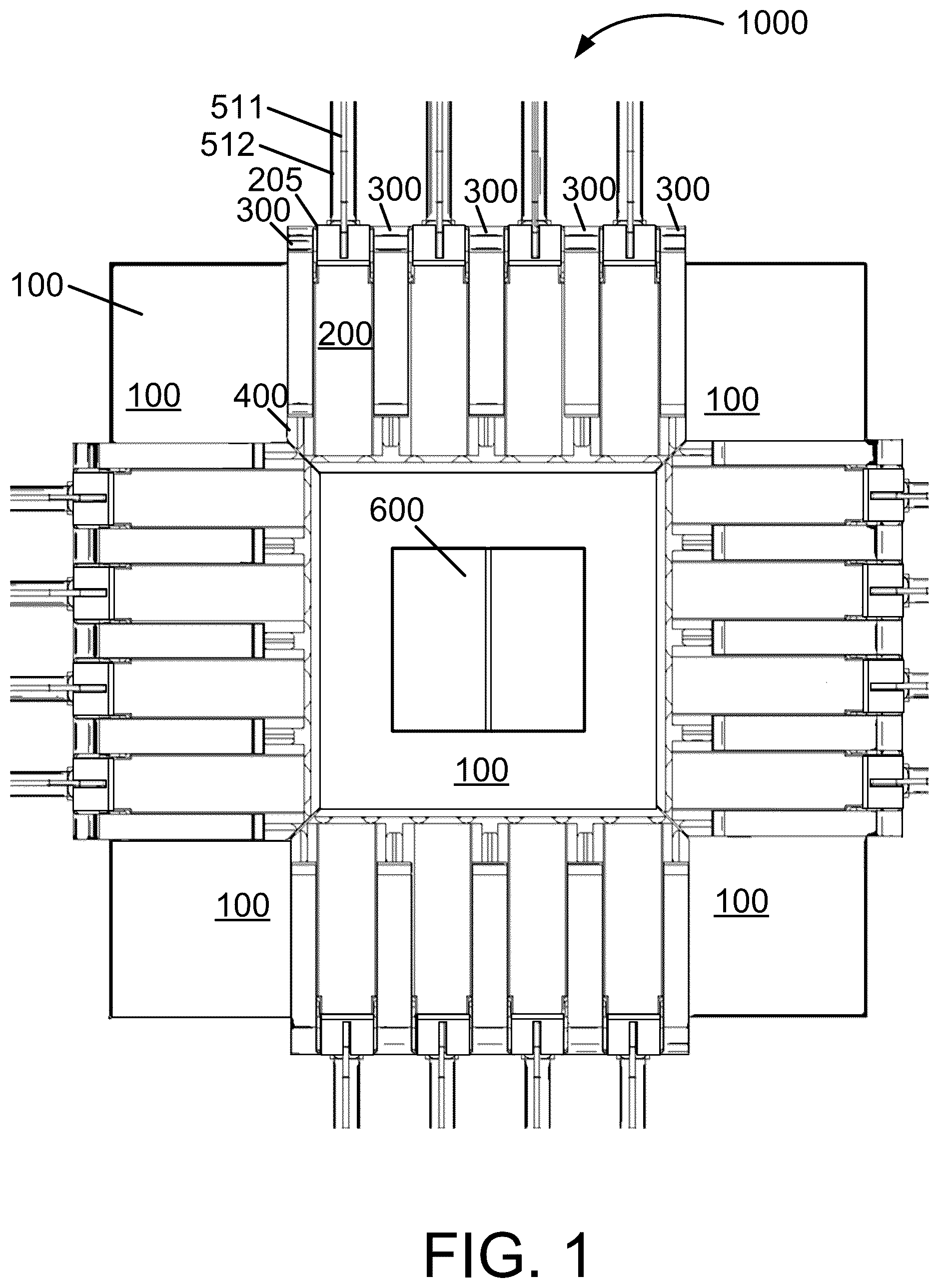 Patent US12455423 Figure 1 – Co-packaging optical modules with surface and edge coupling